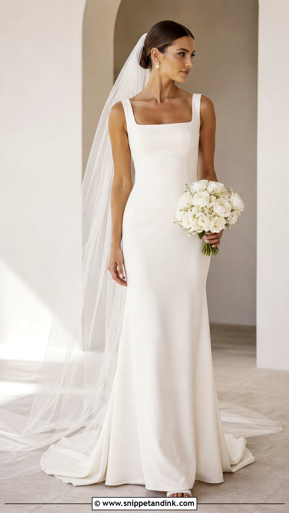 Minimal Crepe Wedding Dress - Snippet and Ink - 25 Soft Romantic Wedding Dress Ideas