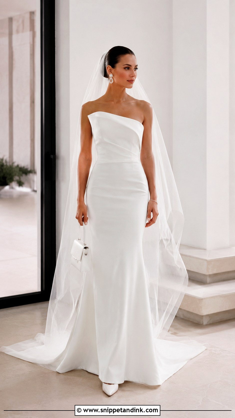 Minimal Crepe Wedding Dress - Snippet and Ink - 20 Brides Wedding Dress Ideas