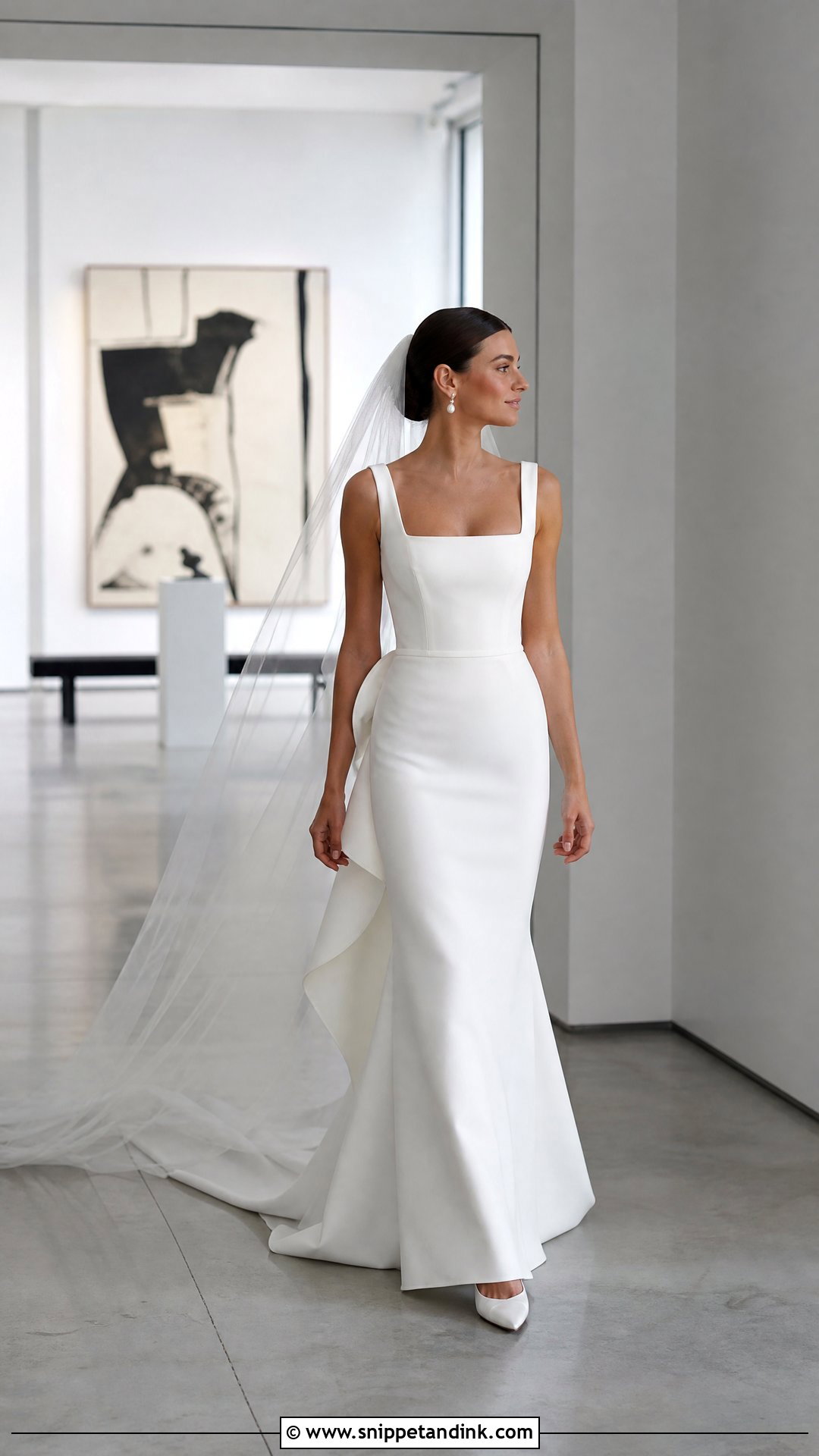 Minimal Crepe Wedding Dress With Bow - Snippet and Ink - 20 Romantic Dreamy Wedding Dress Ideas