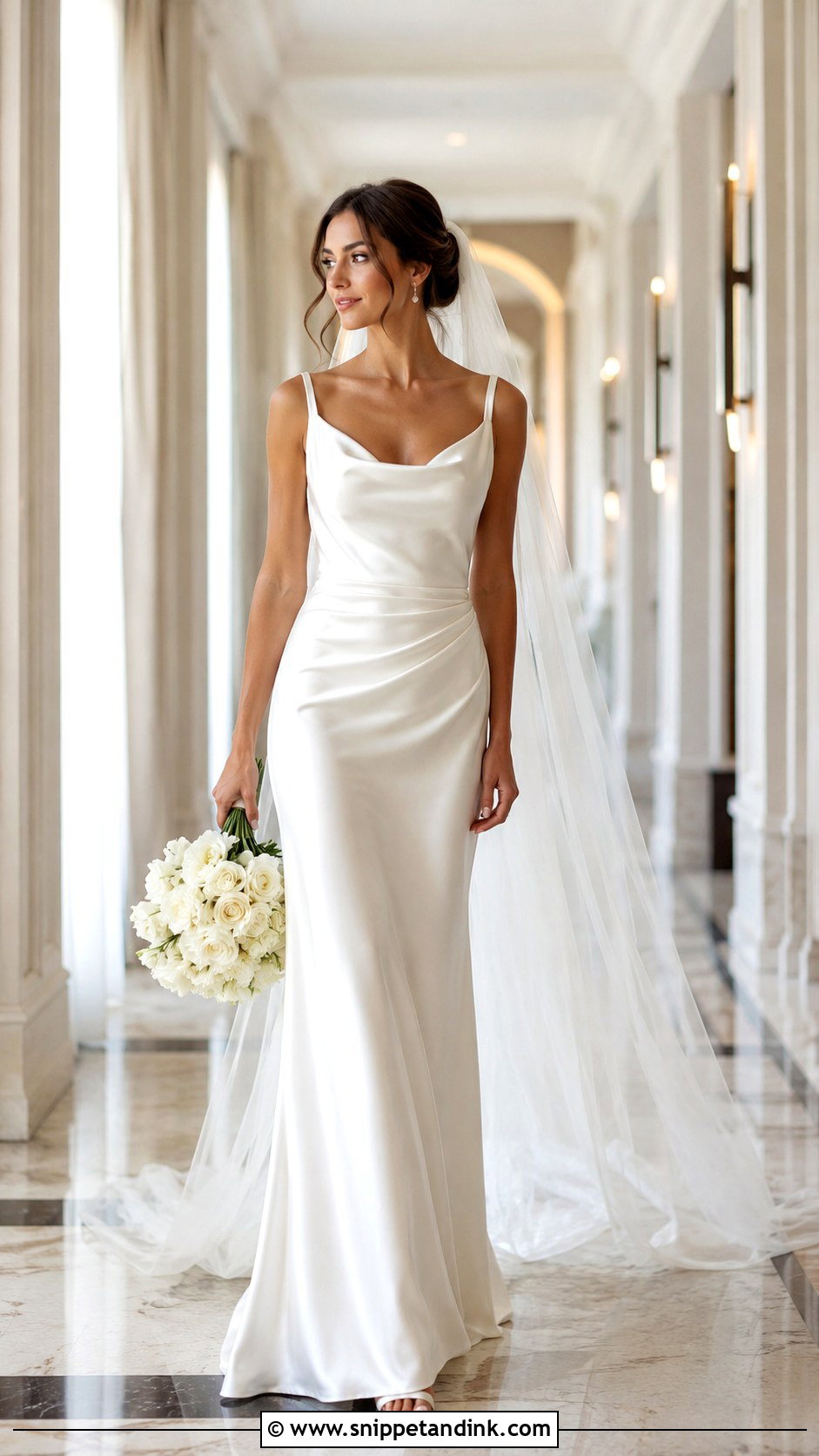 Minimal Draped Silk Wedding Dress - Snippet and Ink - 20 Minimal Bride Dress Ideas