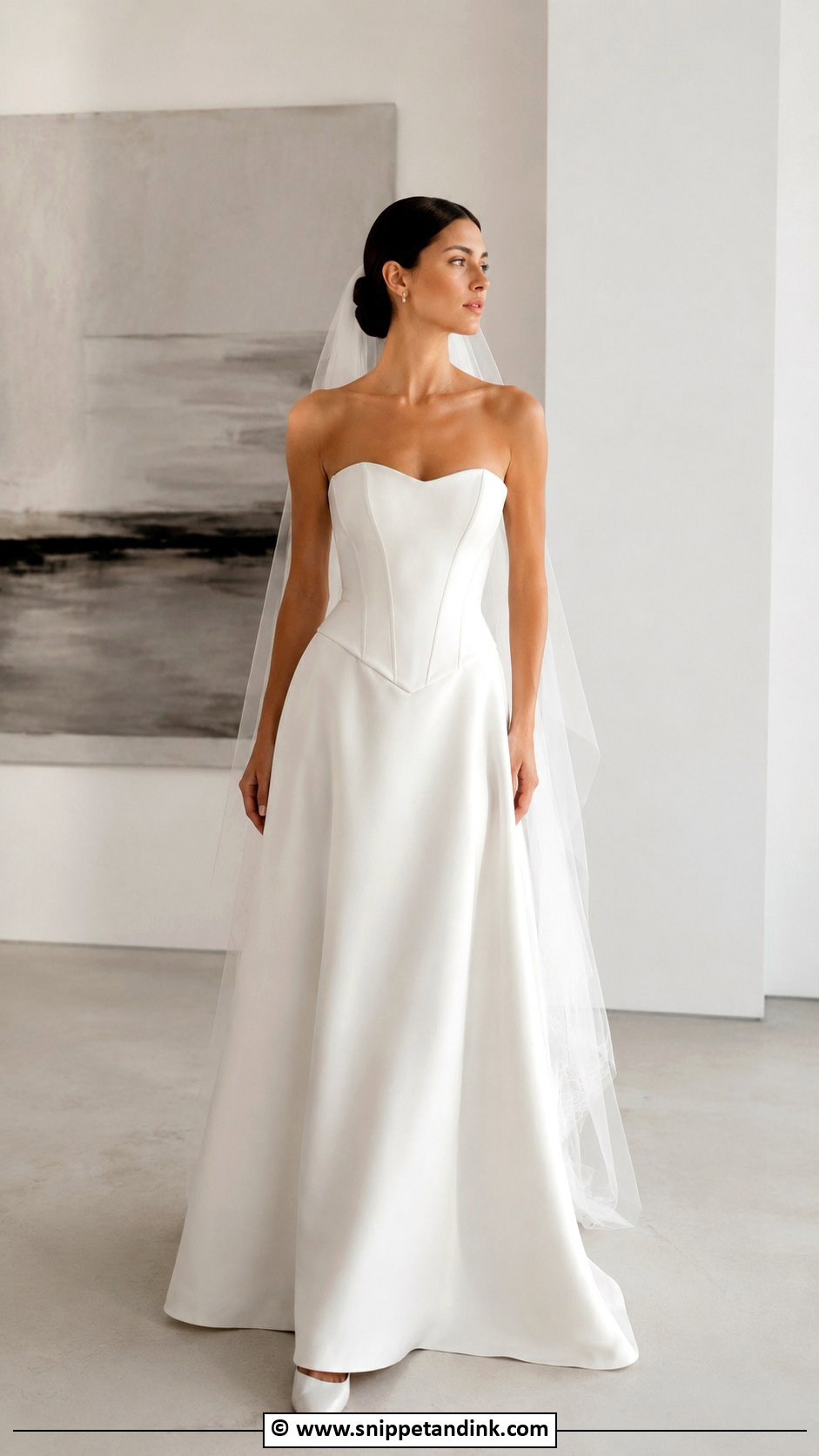 Minimal Drop Waist Corset Wedding Dress - Snippet and Ink - 30 Drop Waist Corset Wedding Dress Ideas