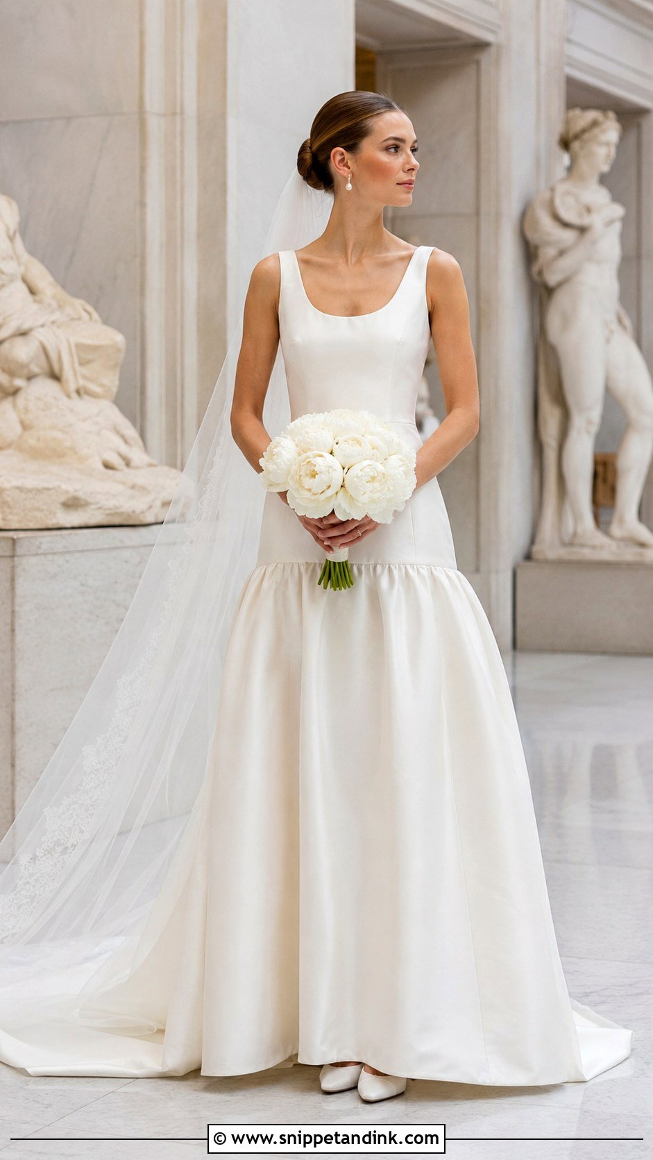 Minimal Drop Waist Wedding Dress - Snippet and Ink - 20 Minimal Bride Dress Ideas