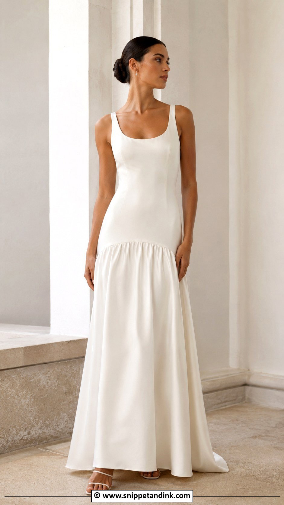 Minimal Drop Waist Wedding Dress - Snippet and Ink - 35 Minimal Wedding Dress Ideas