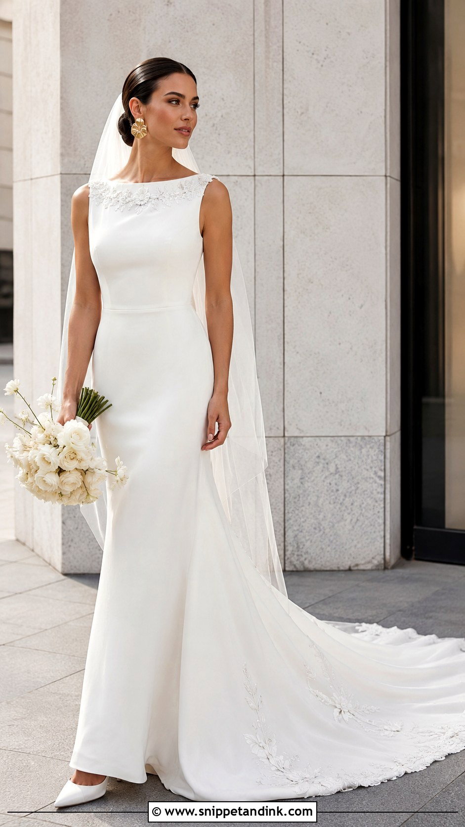 Minimal Embroidery Wedding Dress - Snippet and Ink - 25 Embroidery Wedding Dress Ideas