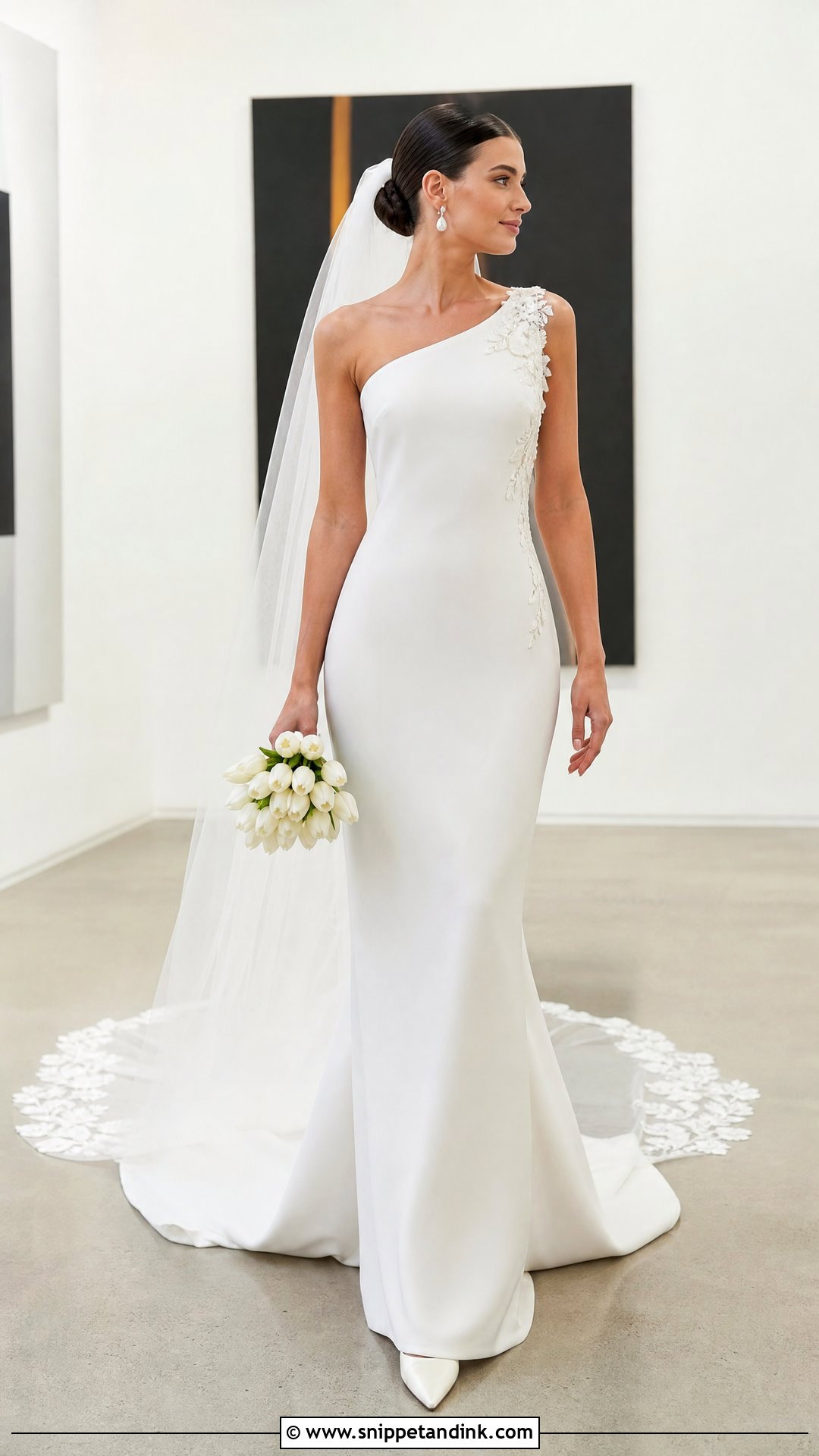 Minimal Floral Embroidered Wedding Dress - Snippet and Ink - 20 Wedding Dress Flowers Embroidery
