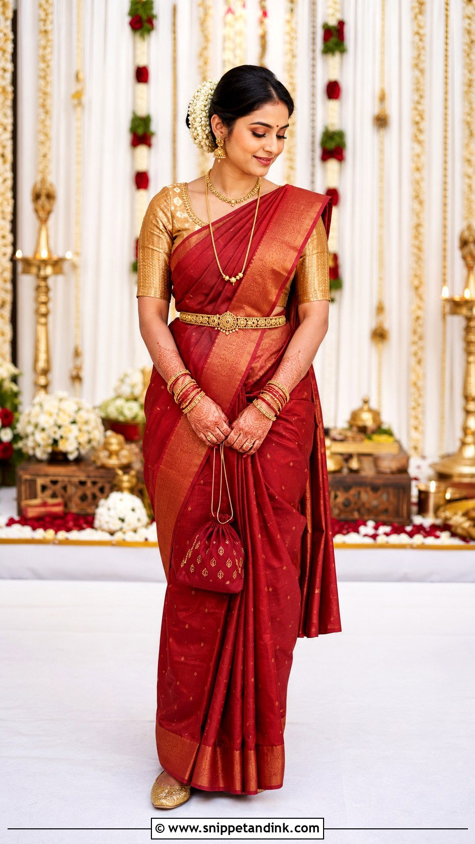 Minimal Gold GSB Konkani Bride - Snippet and Ink - 20 Gsb Konkani Bride Ideas