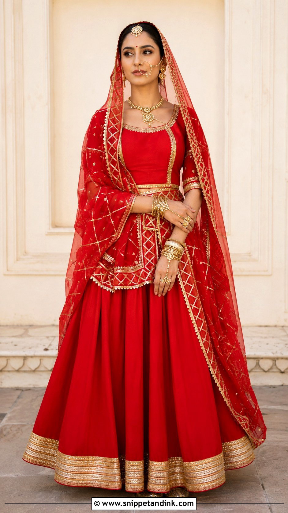Minimal Gold Rajput Bridal Poshak - Snippet and Ink - 20 Royal Rajput Bride Ideas