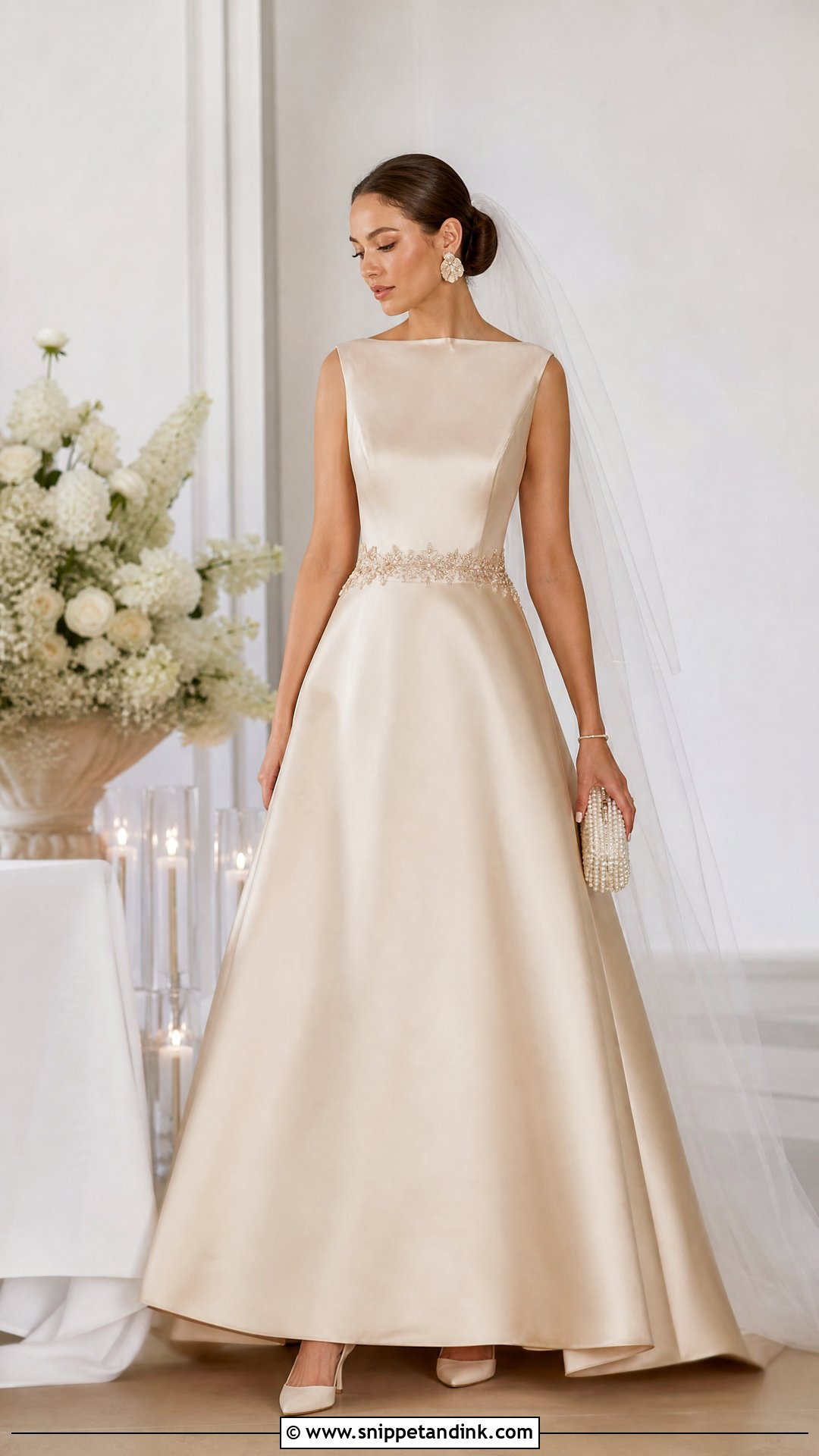 Minimal Golden Bridal Dress - Snippet and Ink - 25 Golden Bridal Dress Ideas