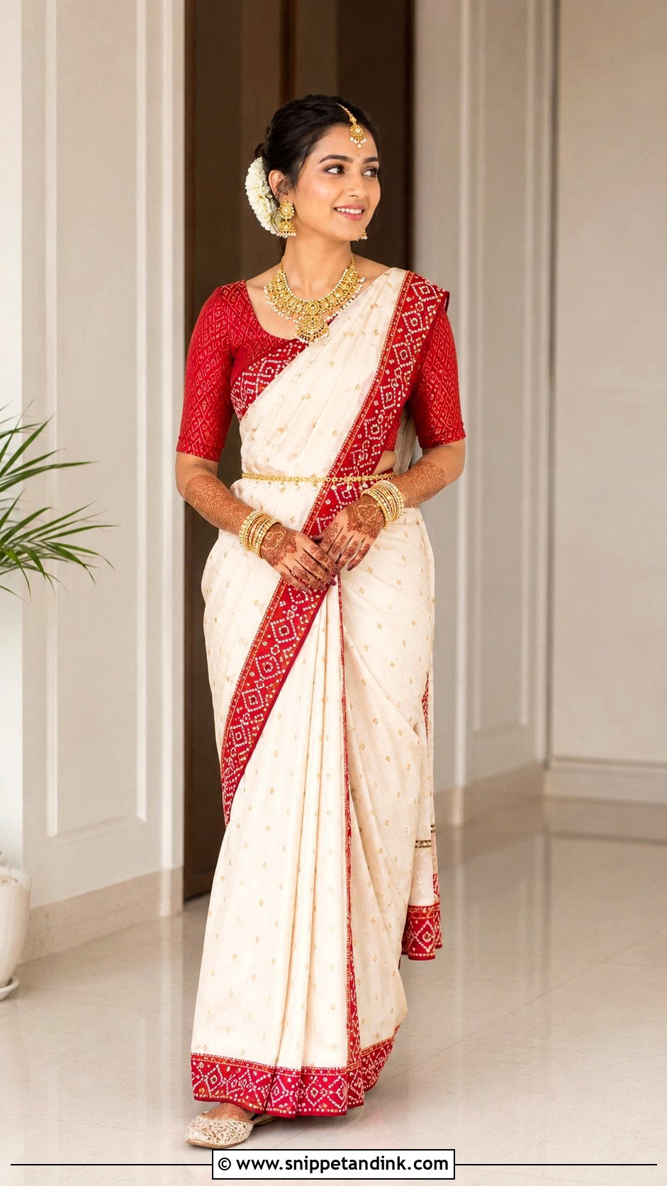 Minimal Gujarati Bridal Saree - Snippet and Ink - 20 Gujrati Wedding Brides Ideas