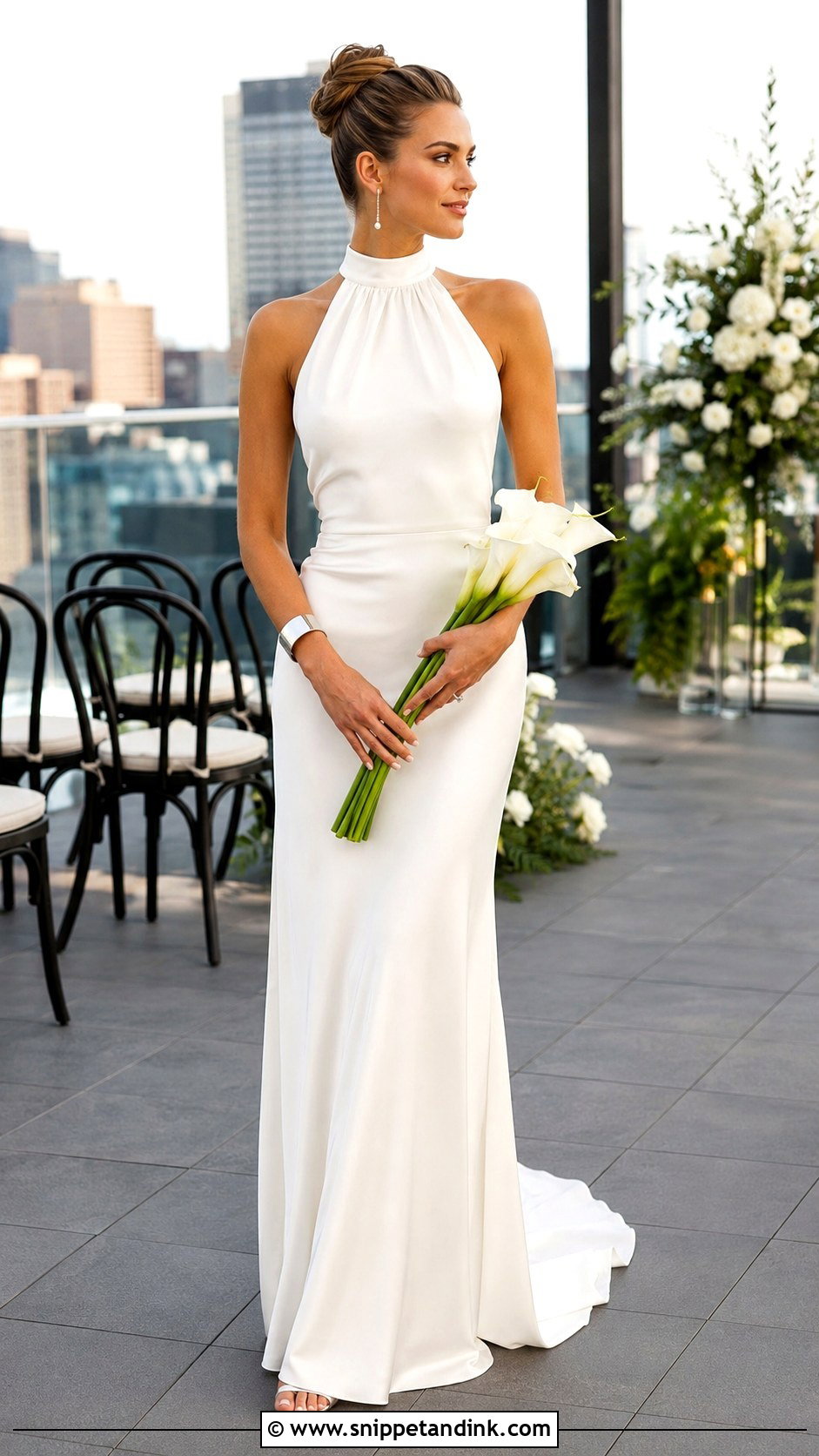 Minimal Halter Neck Wedding Dress - Snippet and Ink - 20 Minimal Bride Dress Ideas