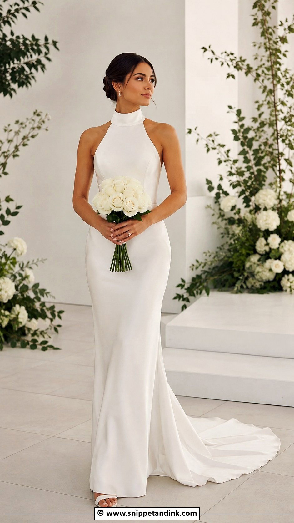 Minimal High Neck Wedding Dress - Snippet and Ink - 35 Minimal Wedding Dress Ideas