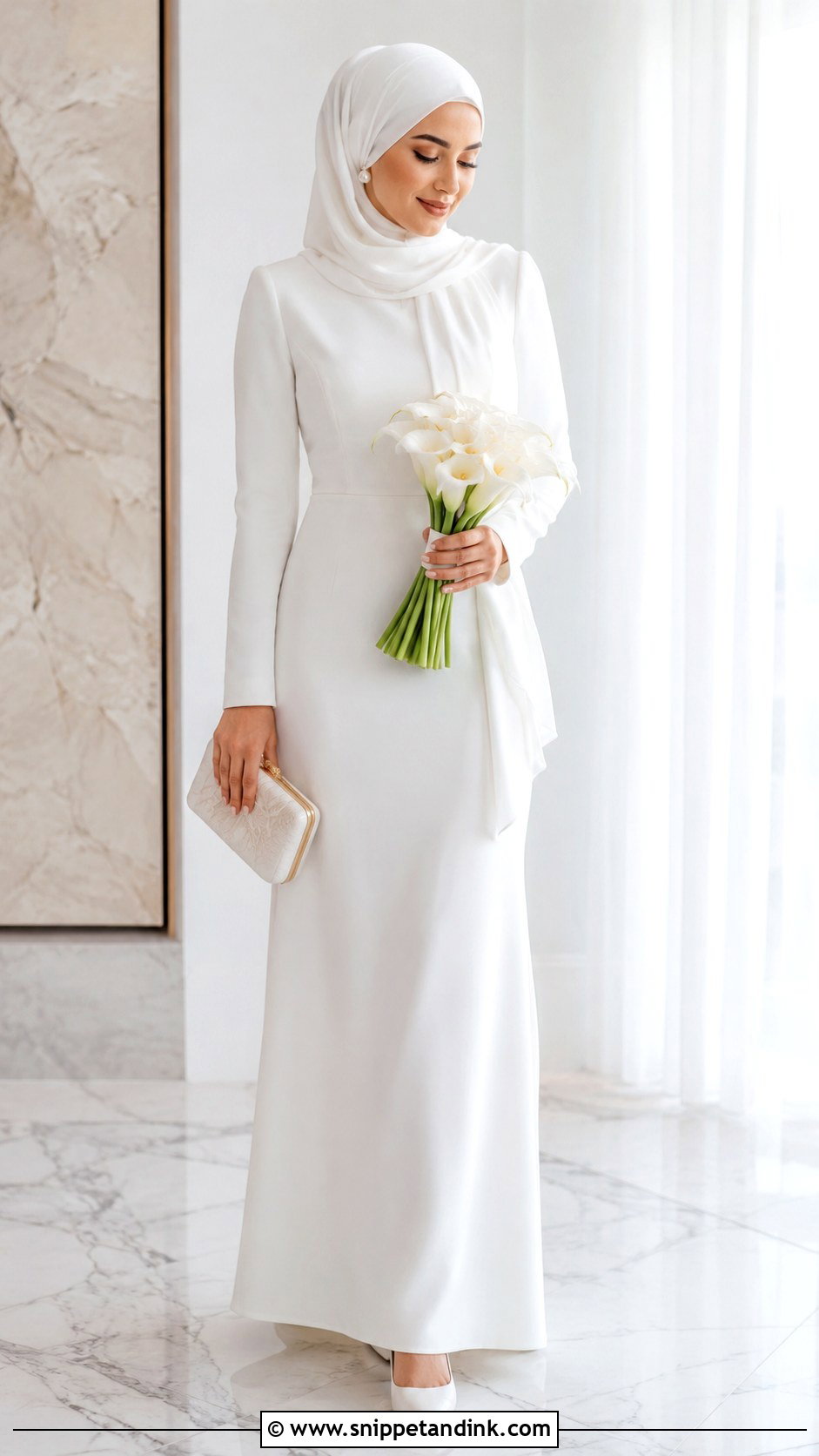 Minimal Hijab Bridal Look - Snippet and Ink - 25 Hijab Bridal Look Ideas