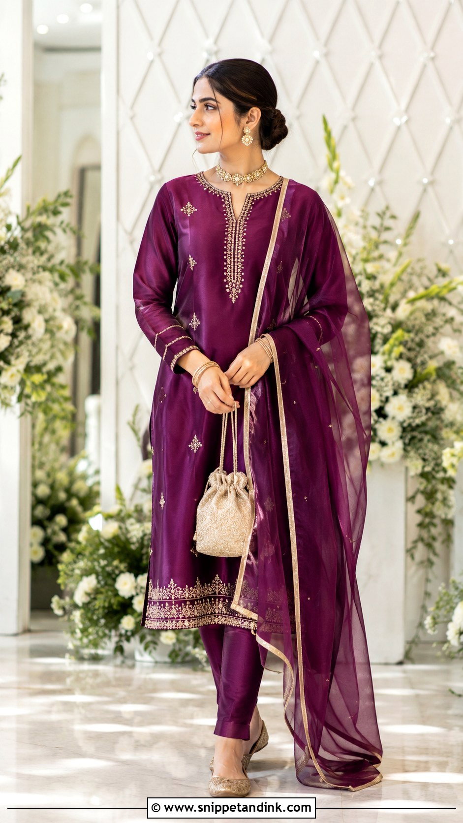 Minimal Khada Dupatta Wedding Guest Outfit - Snippet and Ink - 20 Khada Duppata Hyderabadi Ideas
