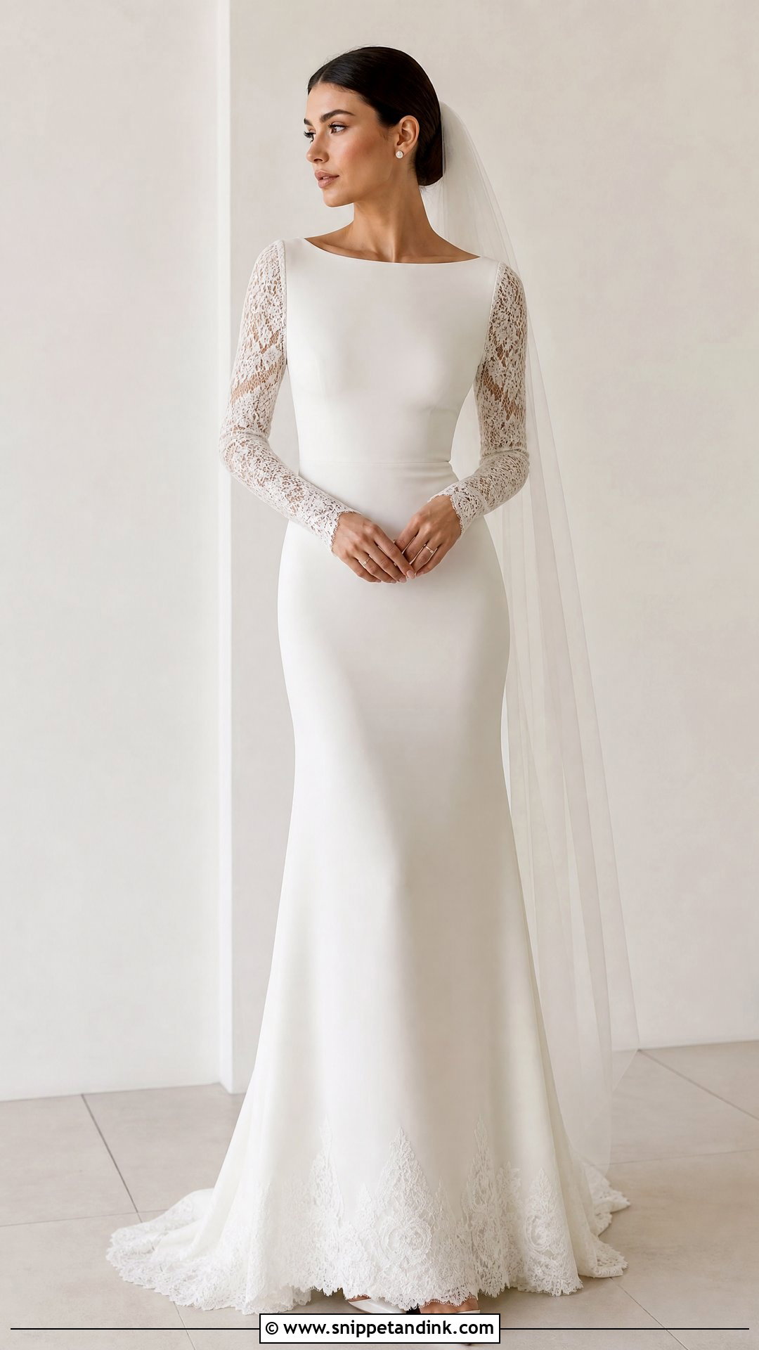Minimal Lace Bridal Gown - Snippet and Ink - 25 Lace Bridal Gown Ideas
