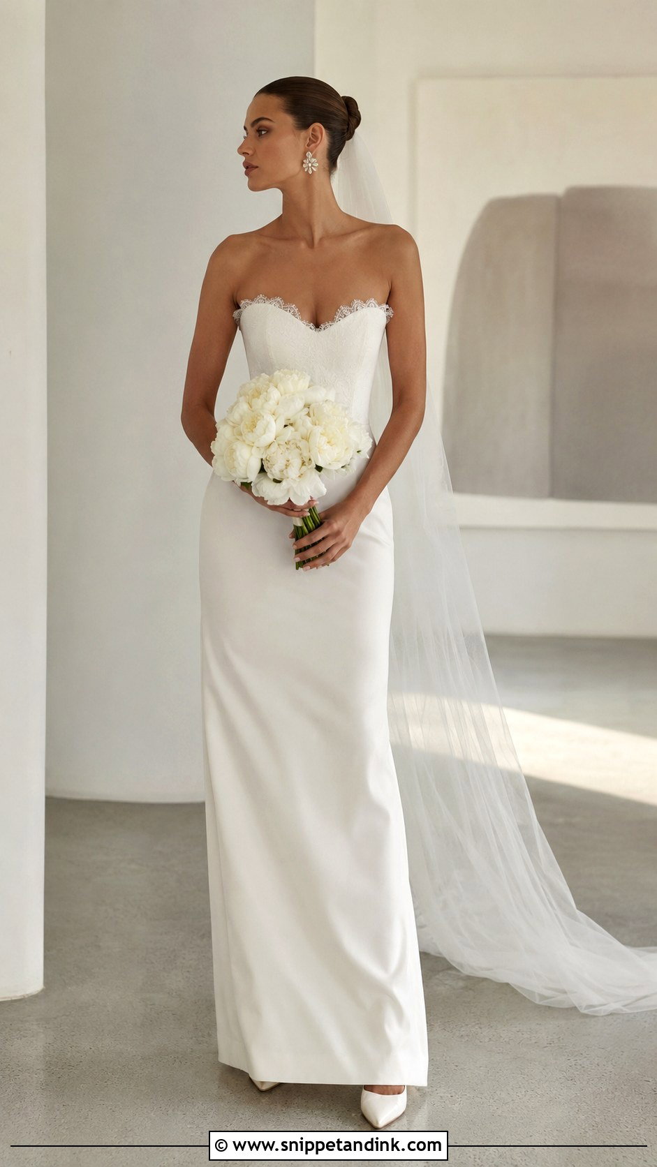 Minimal Lace Sweetheart Wedding Dress - Snippet and Ink - 20 Lace Sweetheart Wedding Dress Ideas