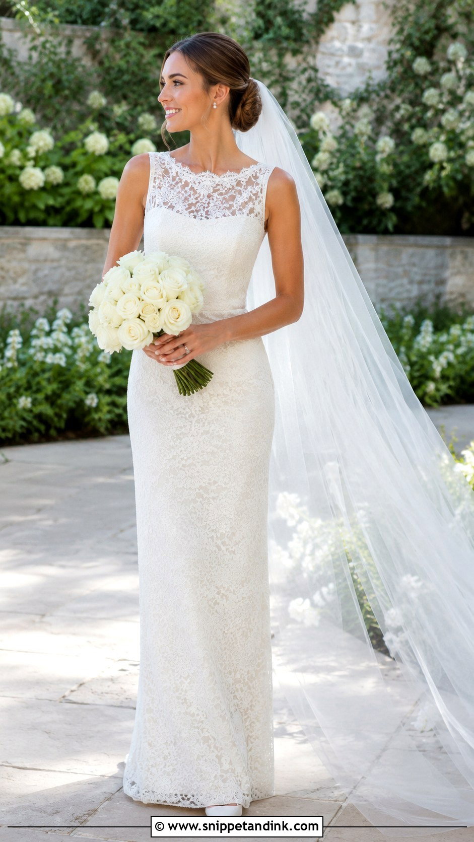 Minimal Lace Wedding Gown - Snippet and Ink - 20 Elegant Simple Wedding Gowns