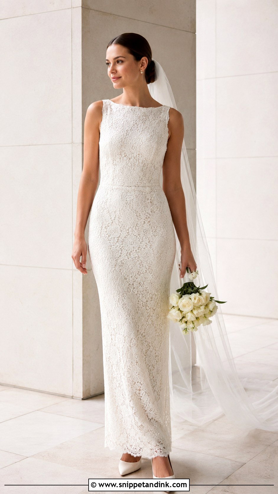 Minimal Lace Wedding Gown - Snippet and Ink - 25 Lace Wedding Gowns