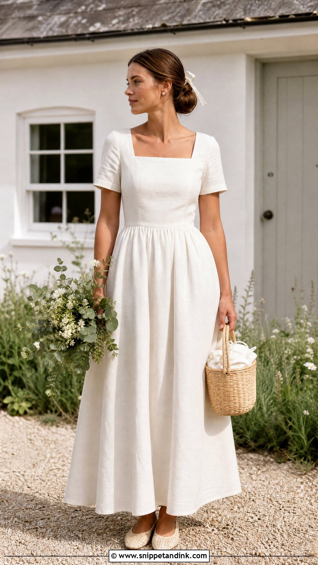 Minimal Linen Cottage Wedding Dress - Snippet and Ink - 25 Cottage Wedding Dress Ideas