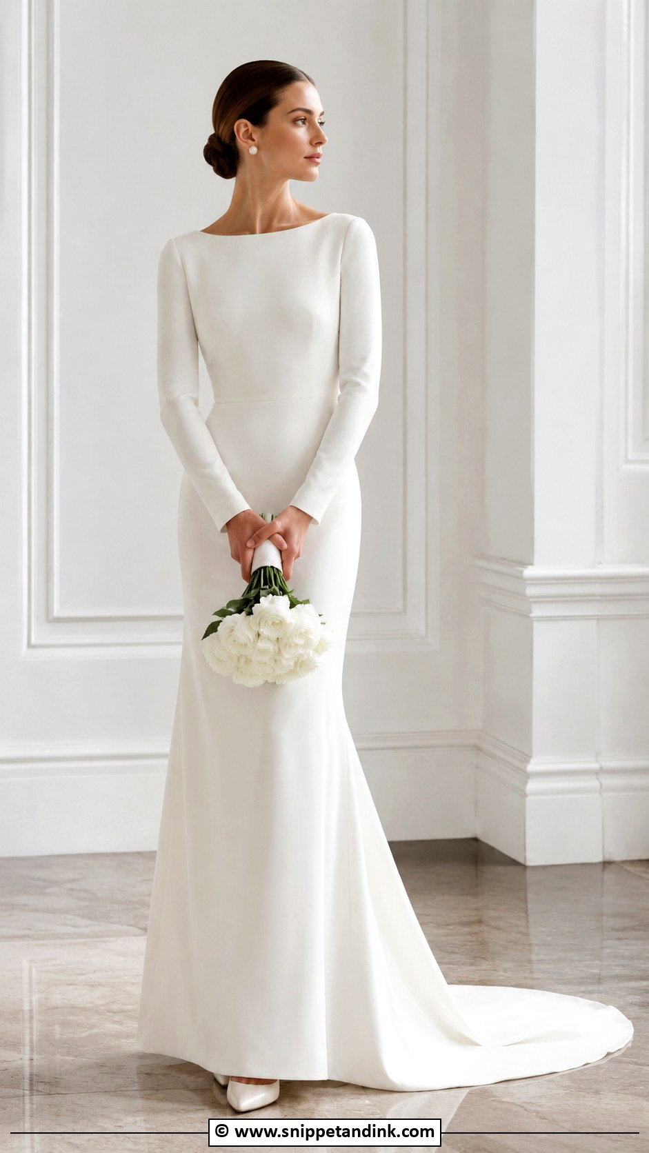 Minimal Long Sleeve Wedding Dress - Snippet and Ink - 35 Minimal Wedding Dress Ideas