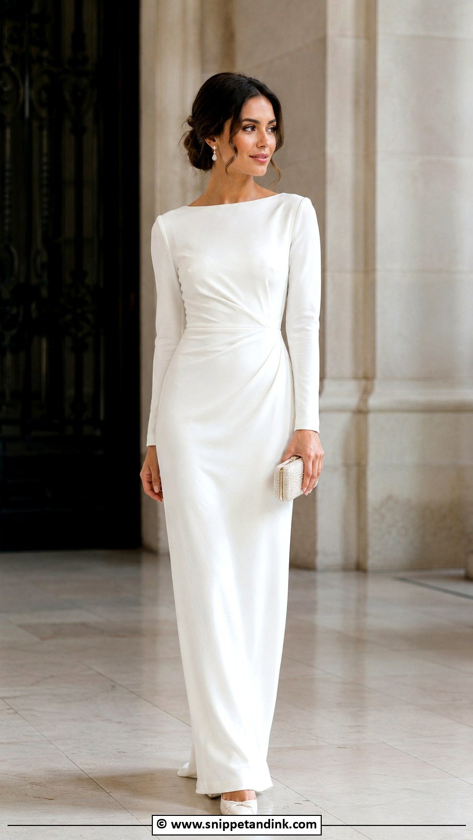 Minimal Maxi Dress For Civil Ceremony - Snippet and Ink - 25 Civil Ceremony Dress Ideas
