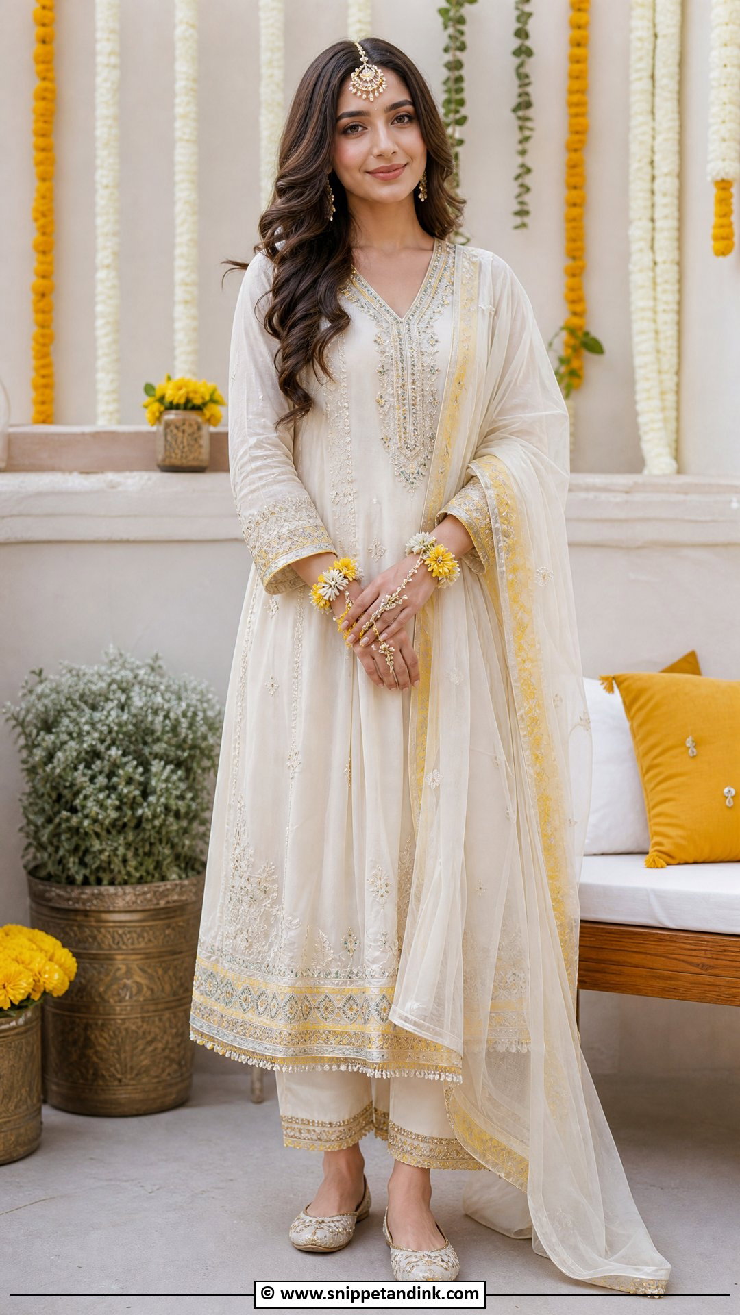 Minimal Mehndi Dress For Bride - Snippet and Ink - 35 Mehndi Dress for Bride Ideas