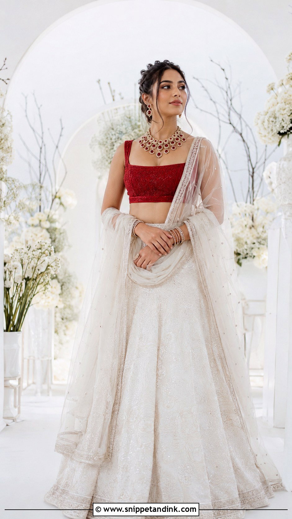 Minimal Monochrome Bridal Lehenga - Snippet and Ink - 20 Bride Lahenga Design Ideas