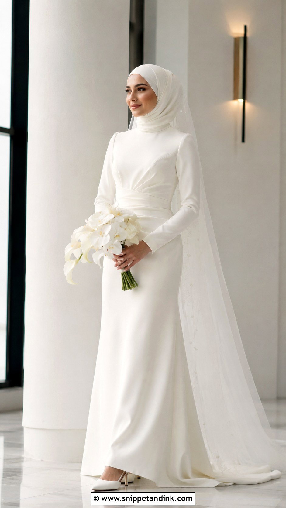 Minimal Muslim Bridal Dress - Snippet and Ink - 30 Muslim Bridal Dress Ideas