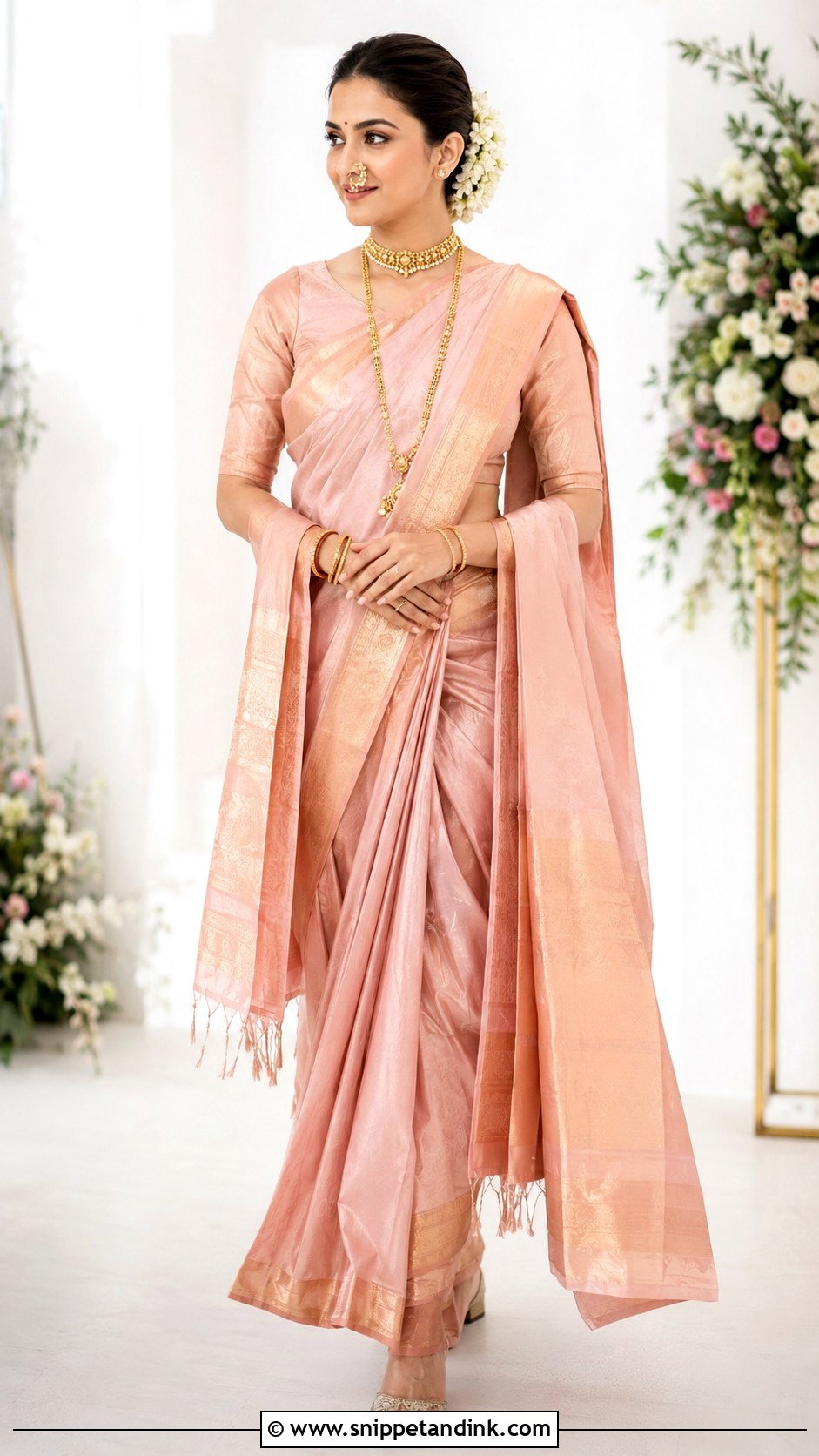 Minimal Navvari Bridal Look - Snippet and Ink - 30 Navvari Bridal Look Ideas