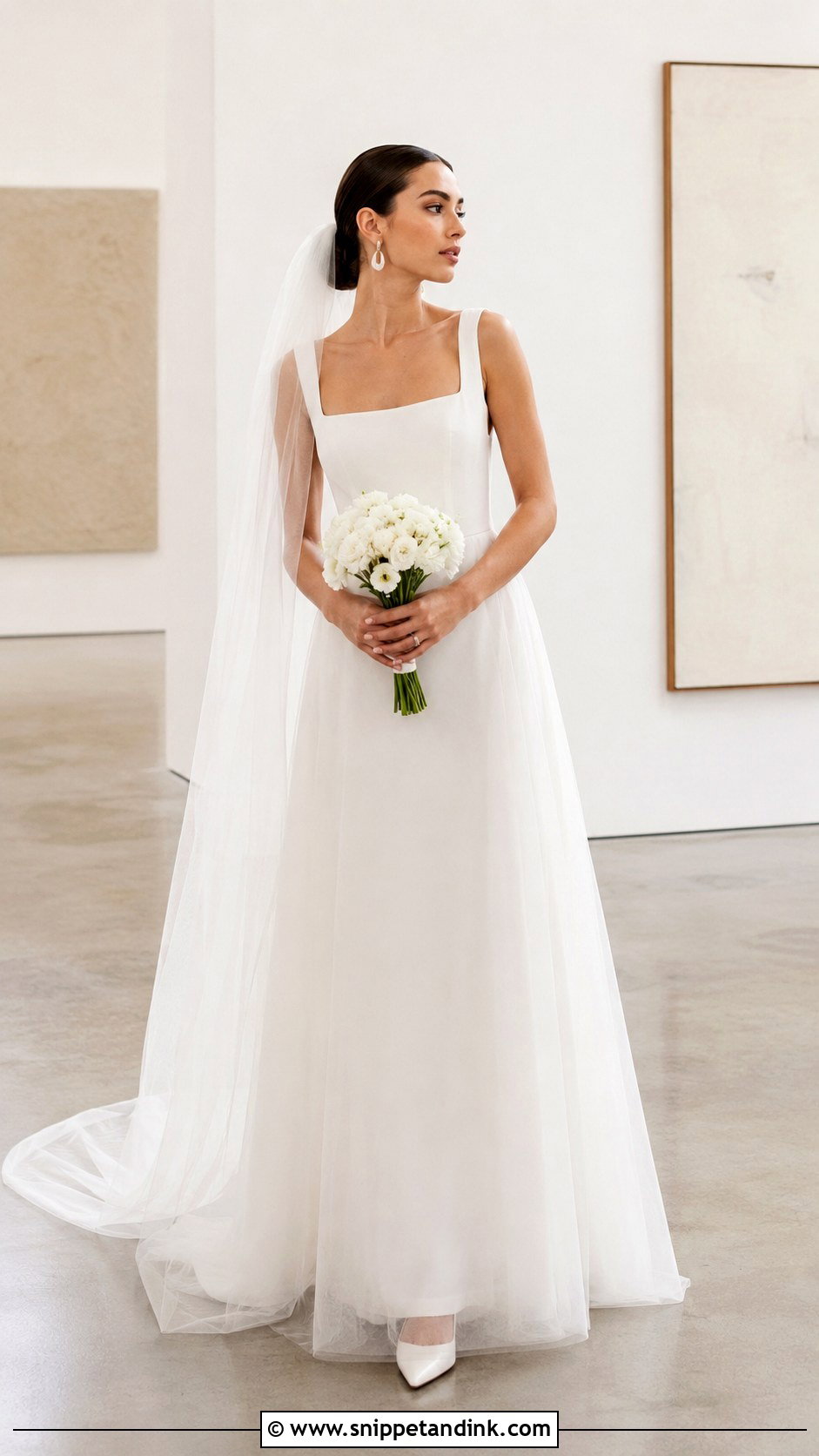 Minimal Net Wedding Dress - Snippet and Ink - 20 Net Wedding Dress Ideas
