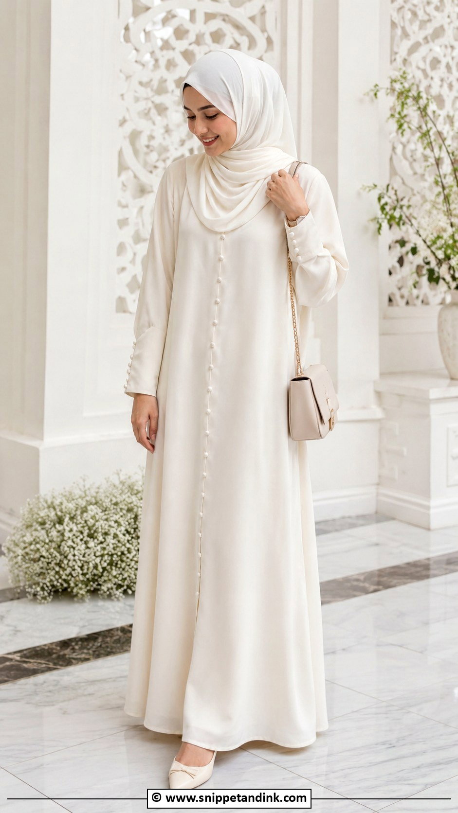 Minimal Nikkah Abaya Dress - Snippet and Ink - 30 Nikkah Look Ideas