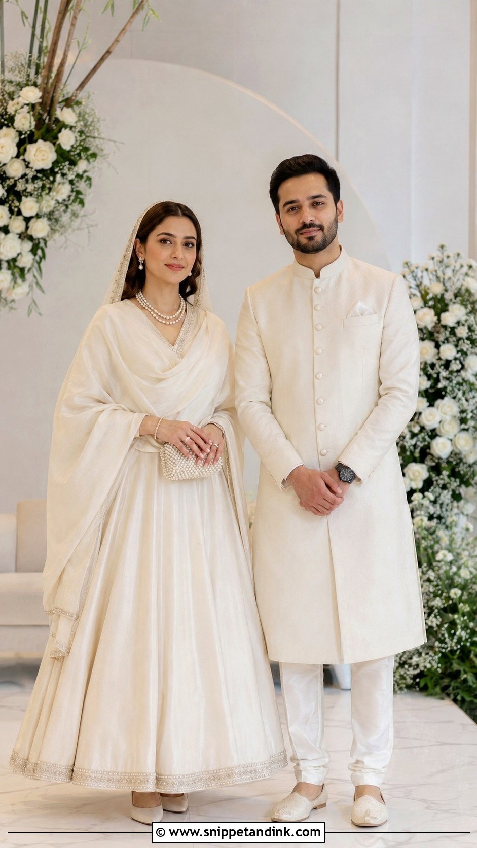 Minimal Nikkah Couple Outfit - Snippet and Ink - 25 Nikkah Couple Outfit Ideas