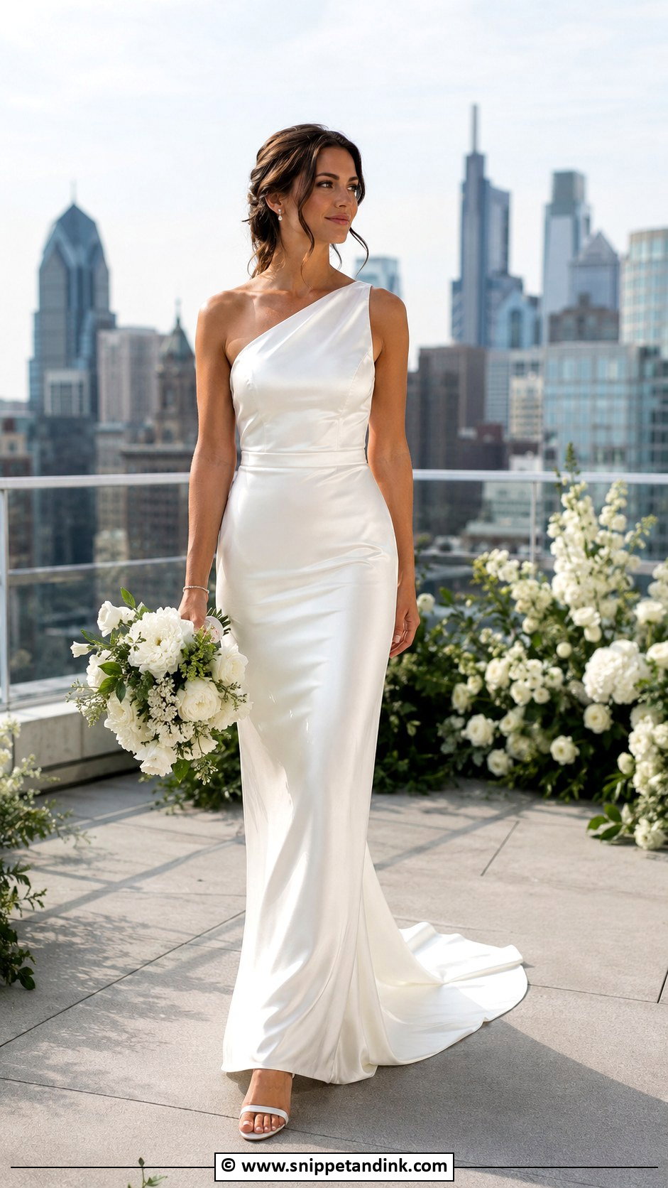Minimal One Shoulder Wedding Dress - Snippet and Ink - 35 Minimal Wedding Dress Ideas
