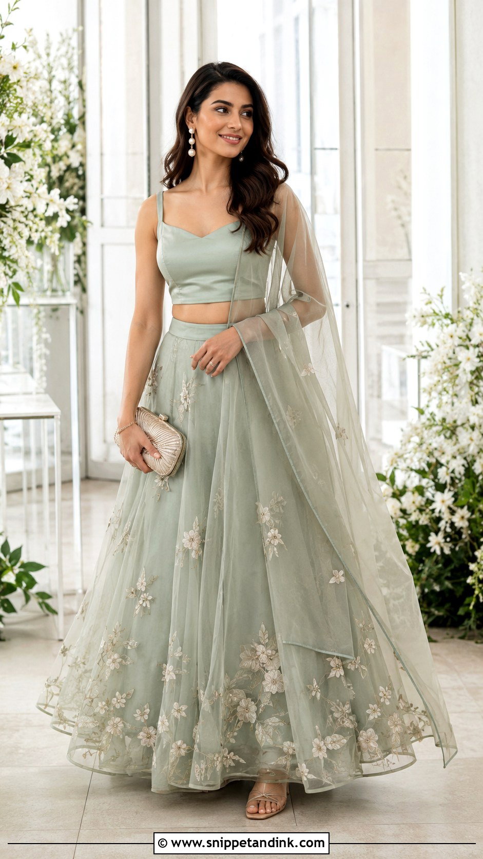 Minimal Organza Lehenga Outfit - Snippet and Ink - 20 Lengha Ideas