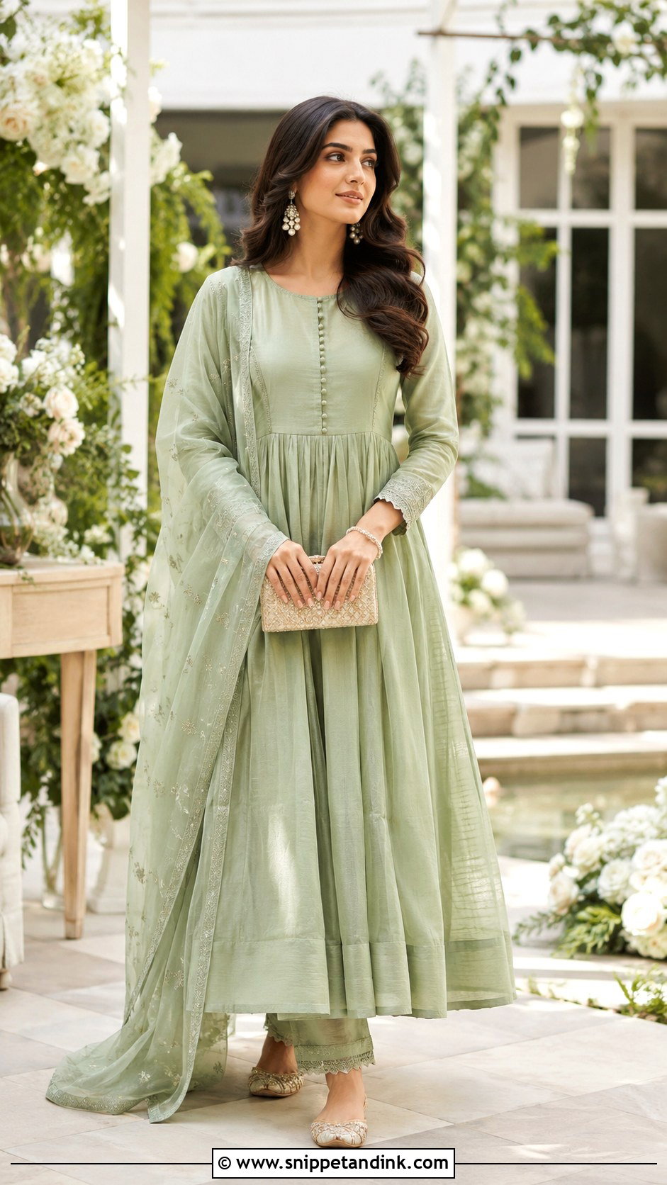 Minimal Pastel Wedding Anarkali - Snippet and Ink - 20 Wedding Anarkali Ideas