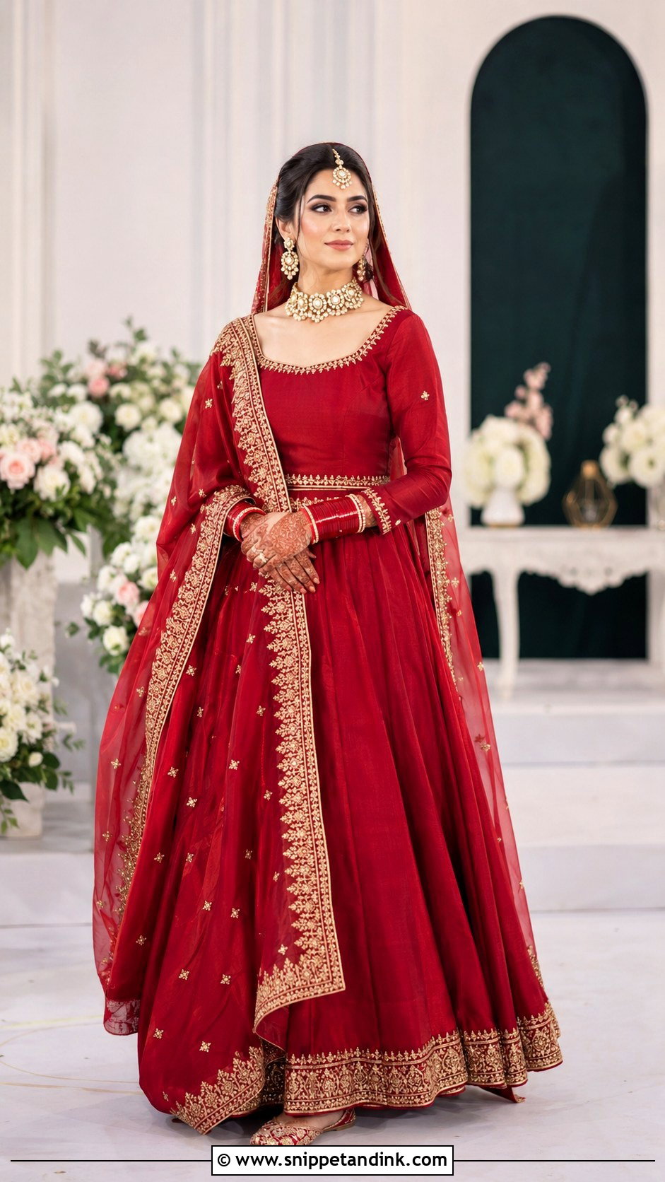 Minimal Red Lehenga Barat Dress - Snippet and Ink - 20 Barat Wedding Dress Ideas
