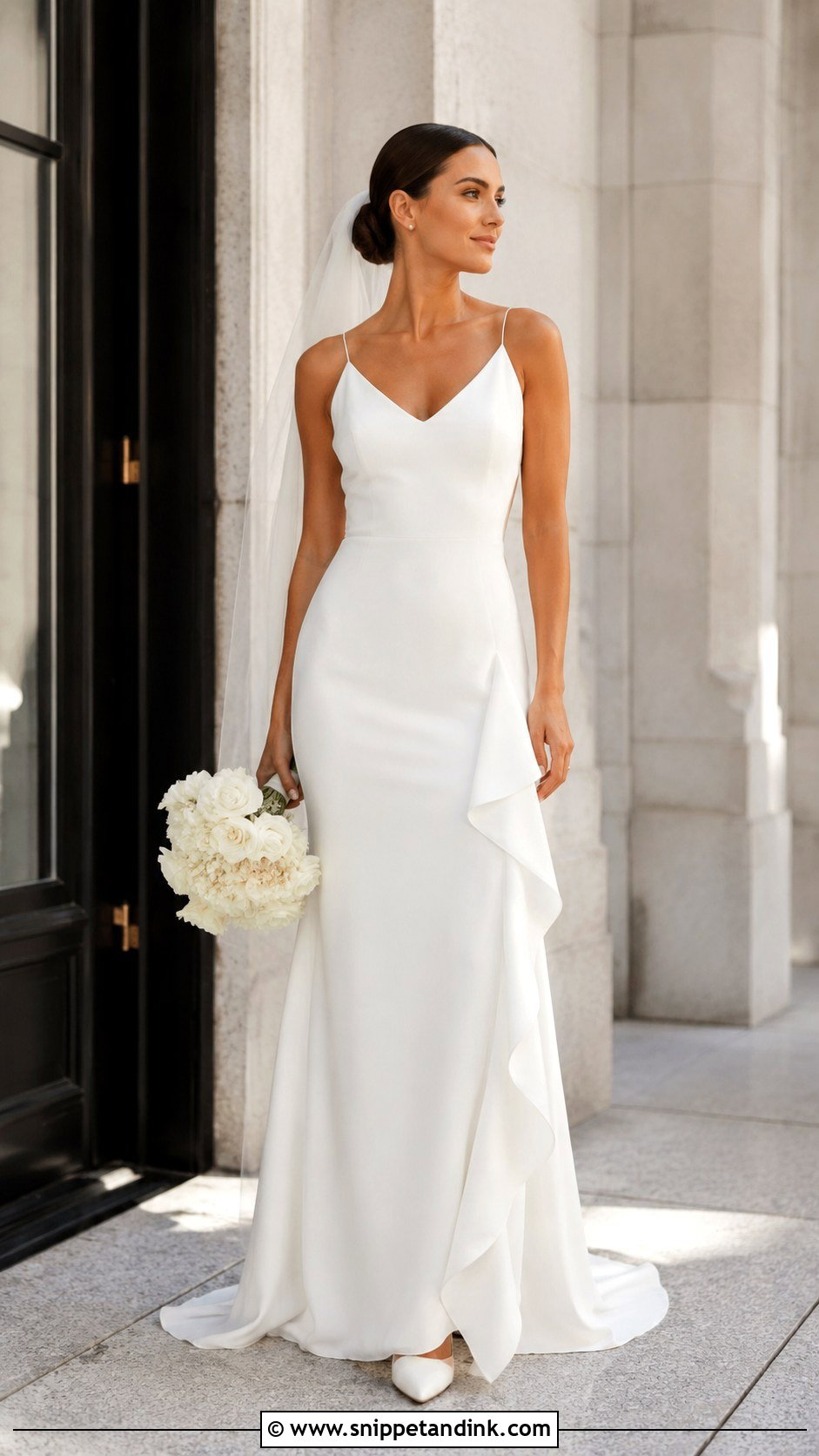 Minimal Ruffle Wedding Dress - Snippet and Ink - 25 Ruffle Wedding Dress Ideas