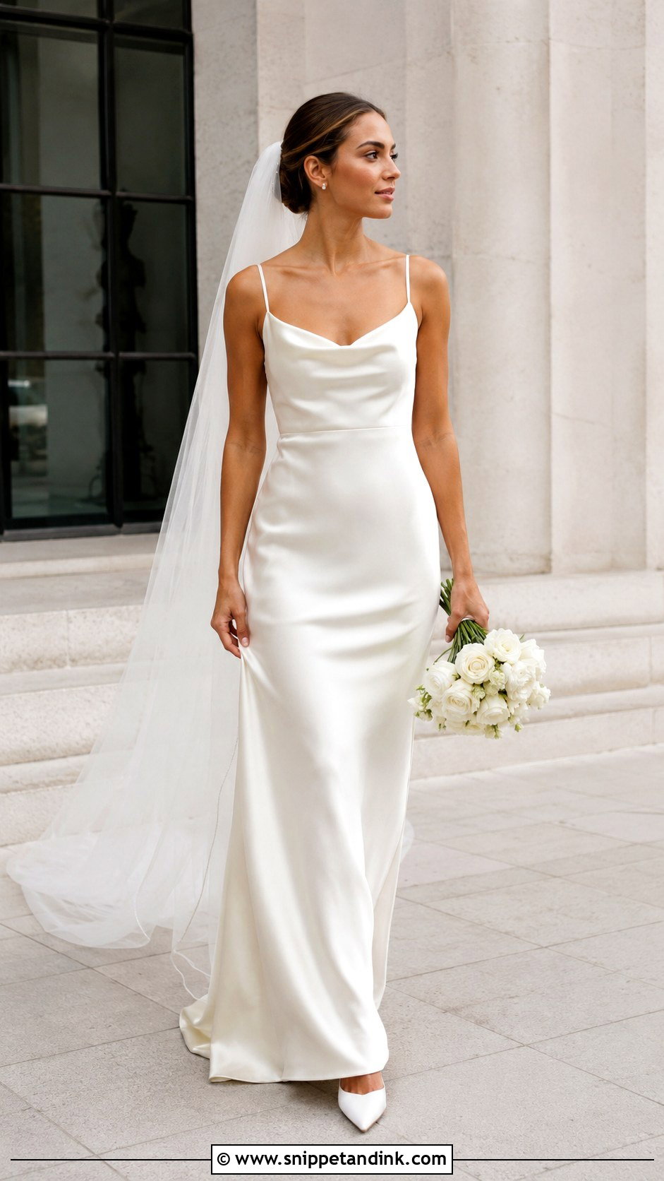Minimal Satin Bride Look - Snippet and Ink - 25 Bride Looks