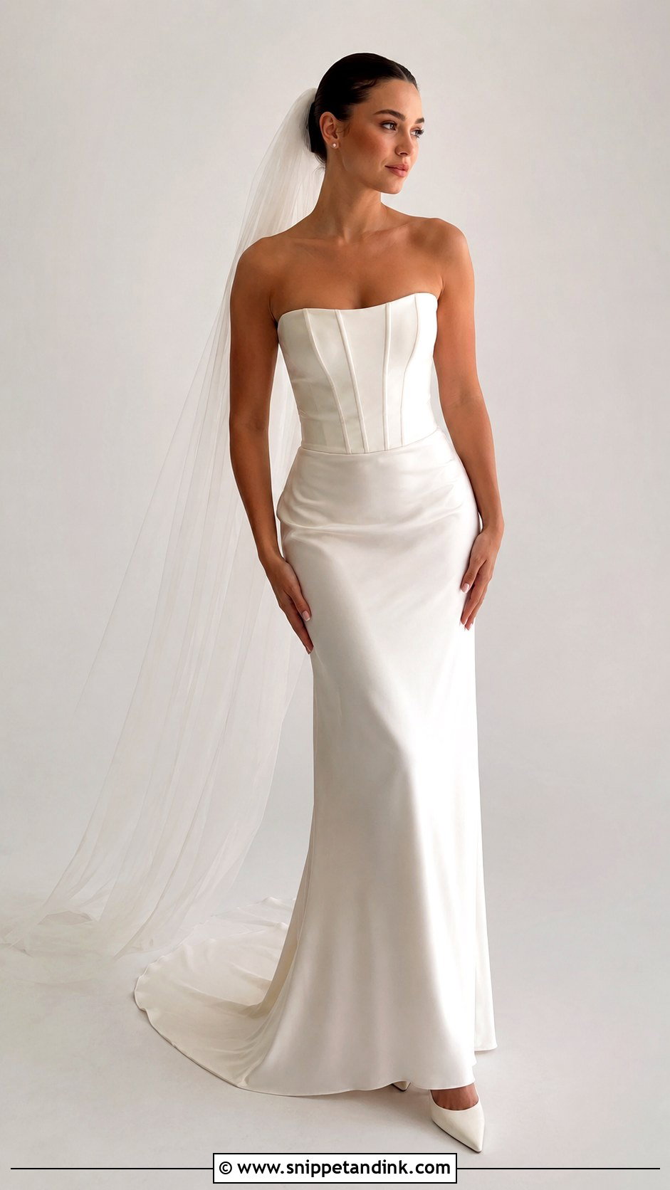 Minimal Satin Corset Wedding Dress - Snippet and Ink - 25 Satin Corset Wedding Dress Ideas