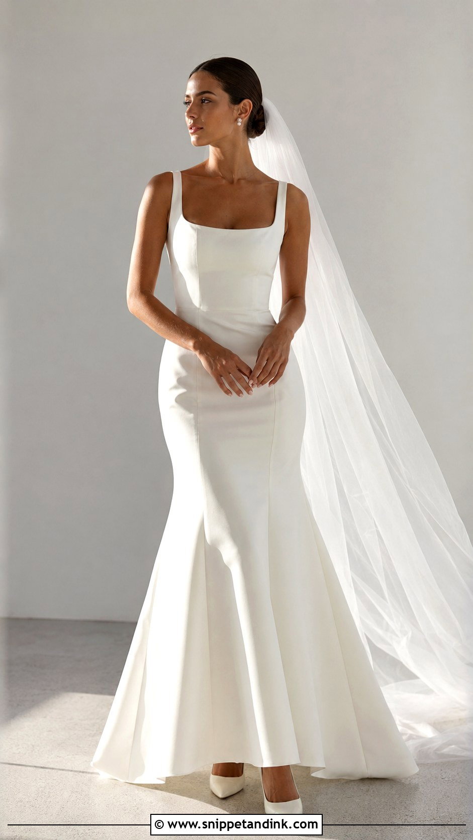 Minimal Satin Fit And Flare Wedding Dress - Snippet and Ink - 25 Satin Fit and Flare Wedding Dress Ideas