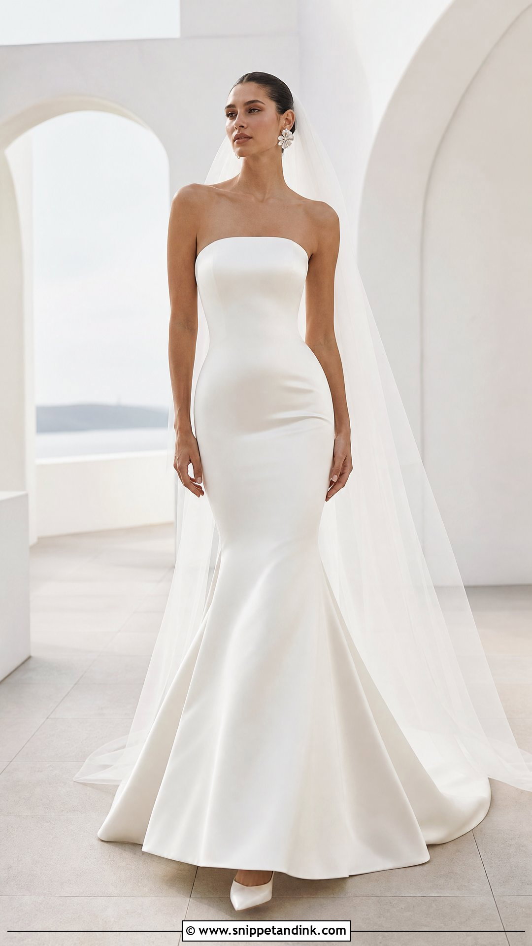 Minimal Satin Mermaid Bridal Gown - Snippet and Ink - 20 Satin Bridal Gown Mermaid Ideas