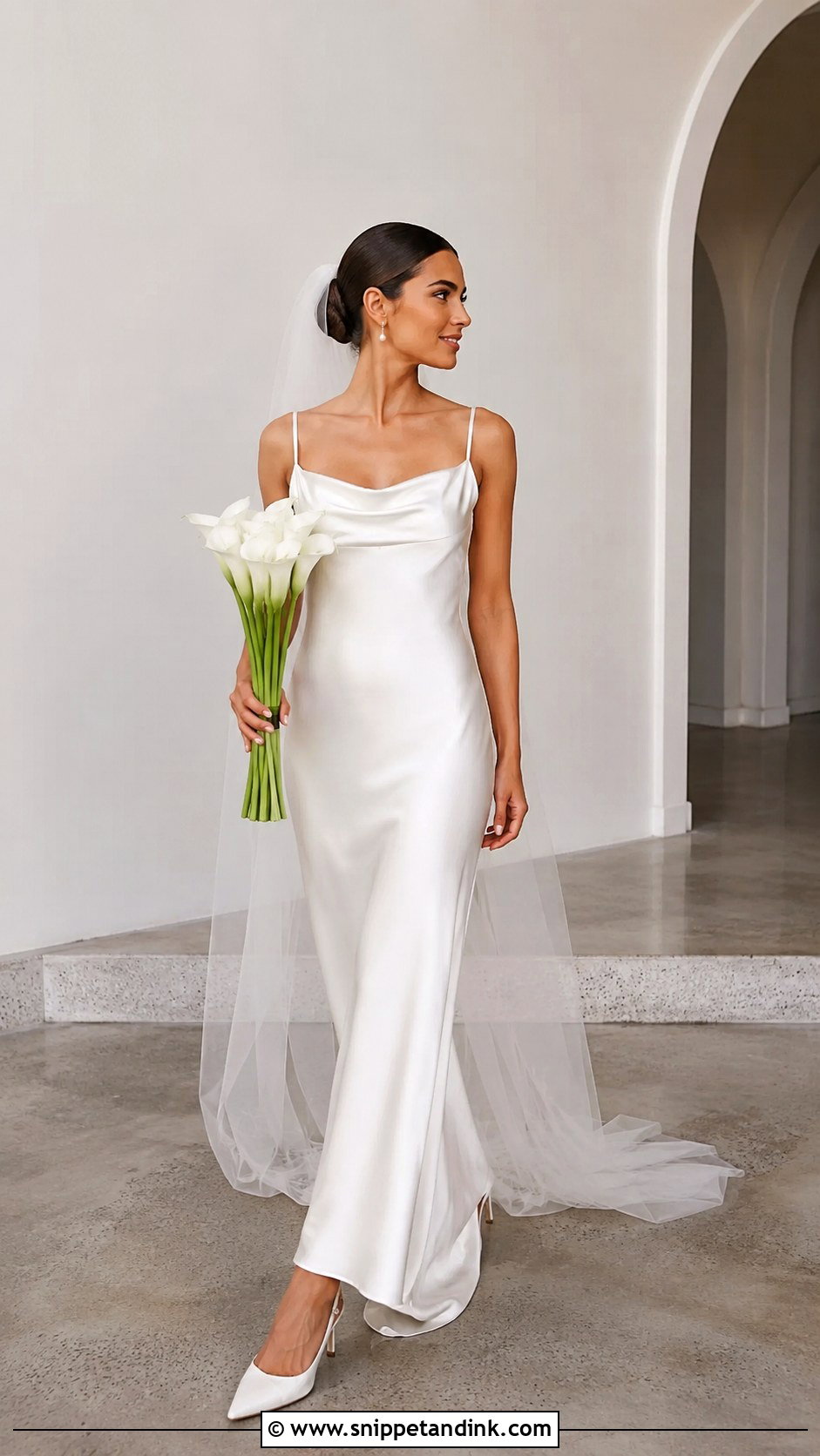 Minimal Satin Slip Wedding Dress - Snippet and Ink - 20 Minimal Bride Dress Ideas