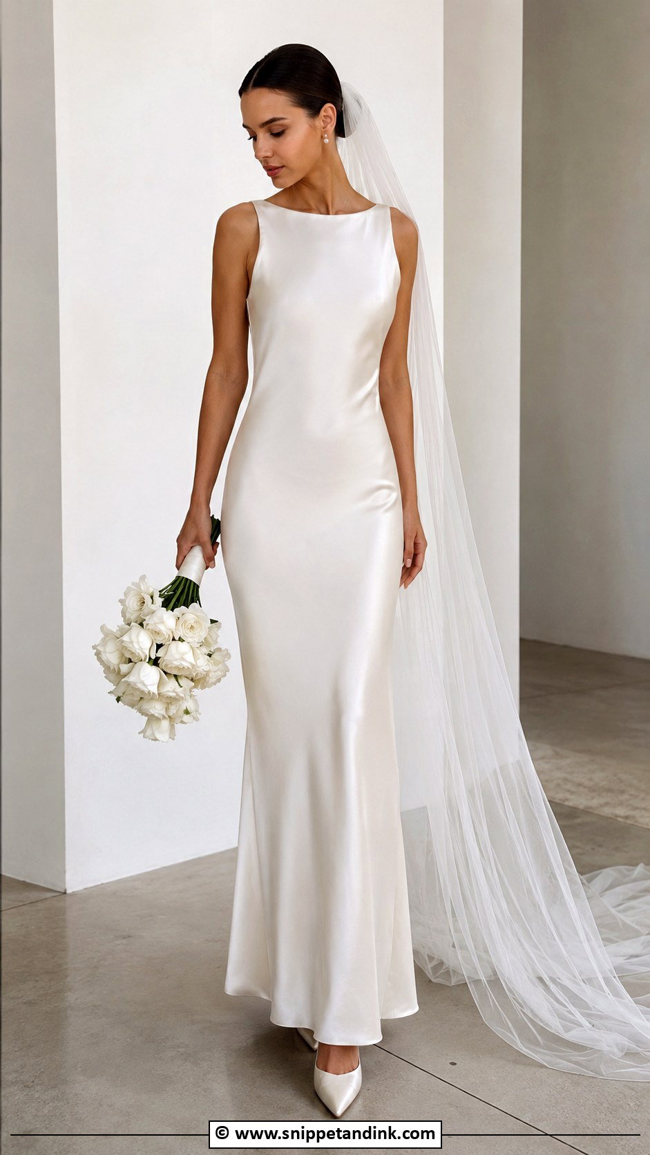 Minimal Satin Wedding Dress - Snippet and Ink - 30 Chic Wedding Dress Ideas