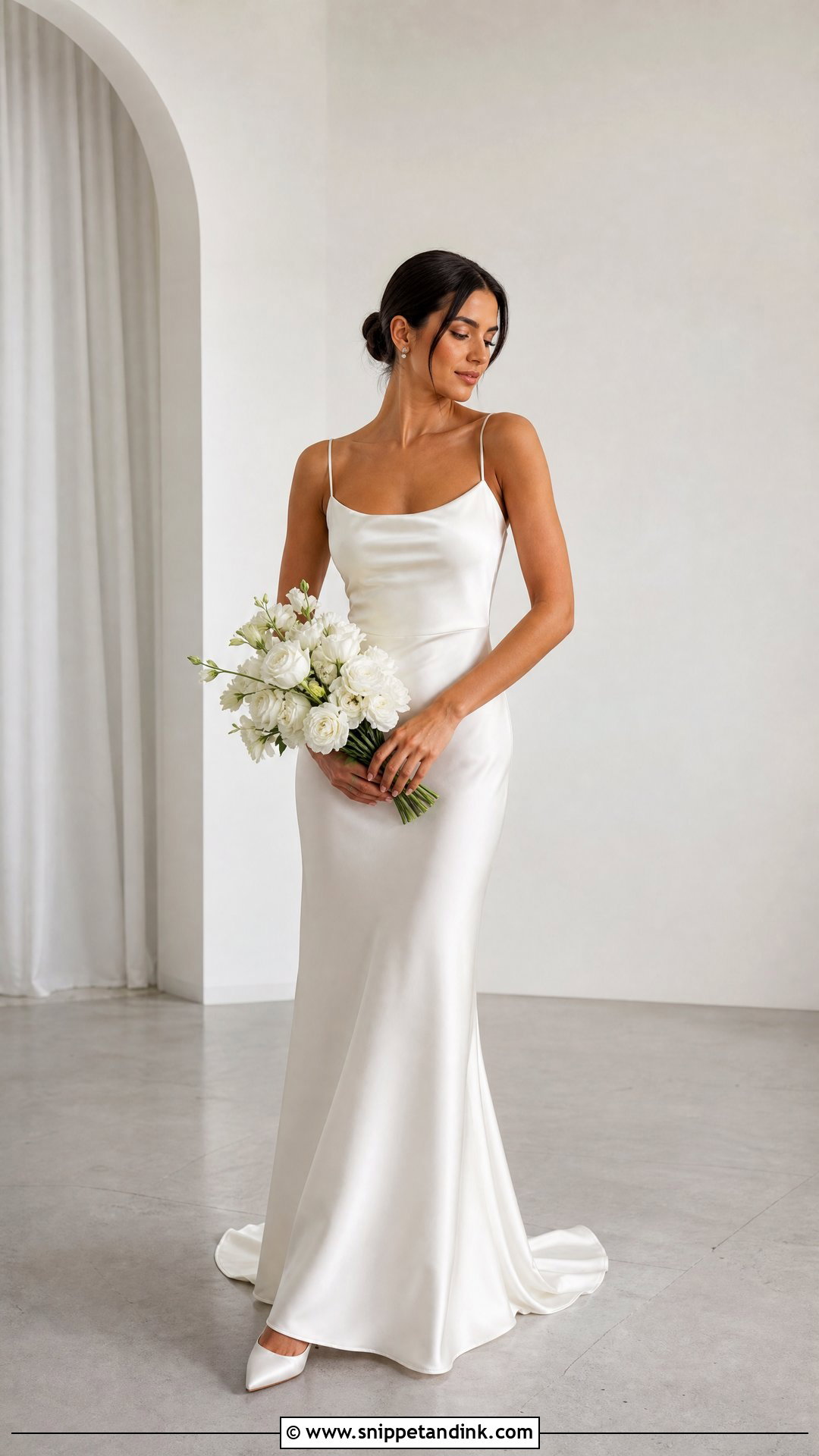 Minimal Satin Wedding Dress Art - Snippet and Ink - 25 Wedding Dress Art Ideas