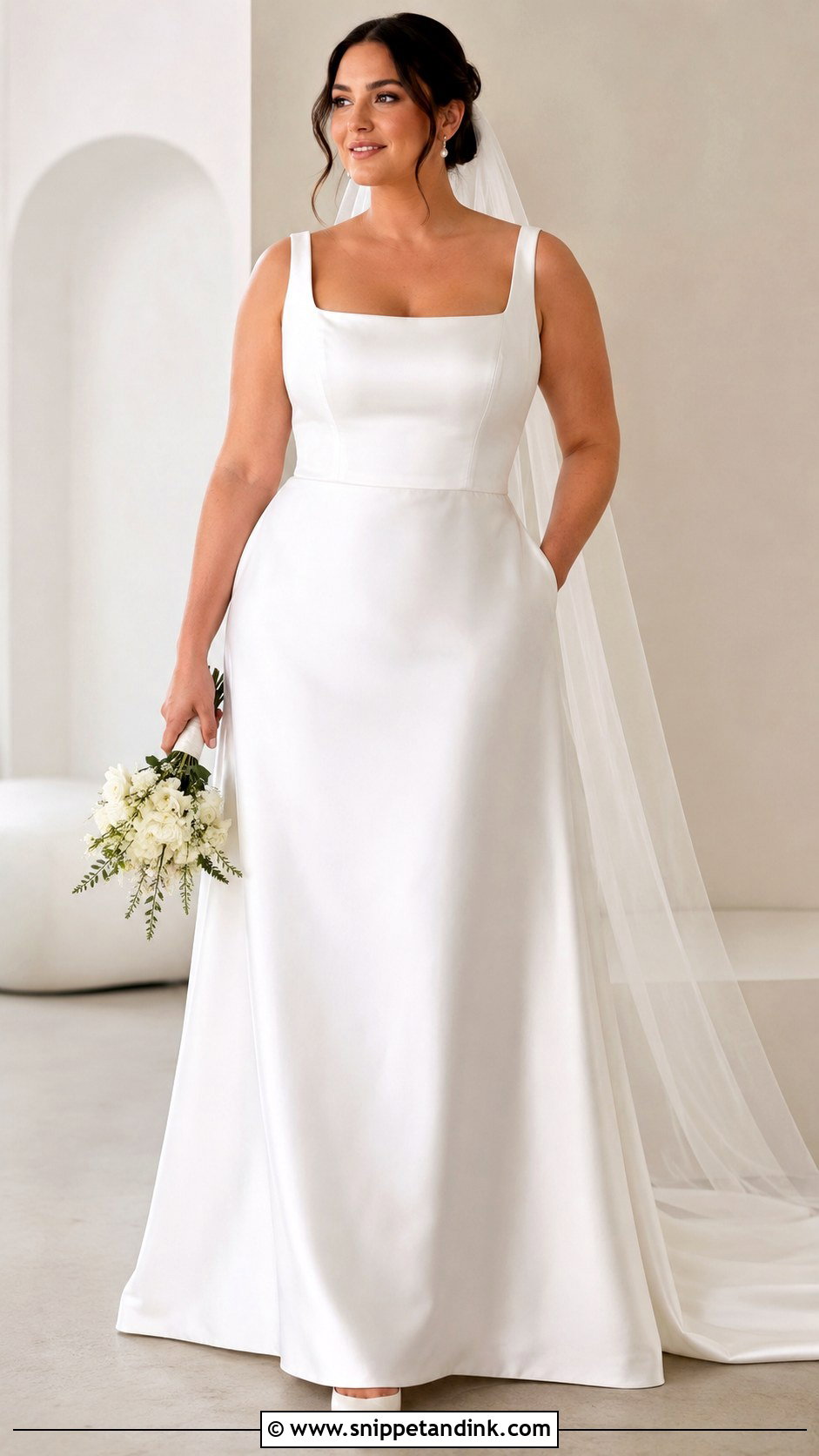Minimal Satin Wedding Dress For Big Bust - Snippet and Ink - 25 Big Bust Wedding Dress Ideas