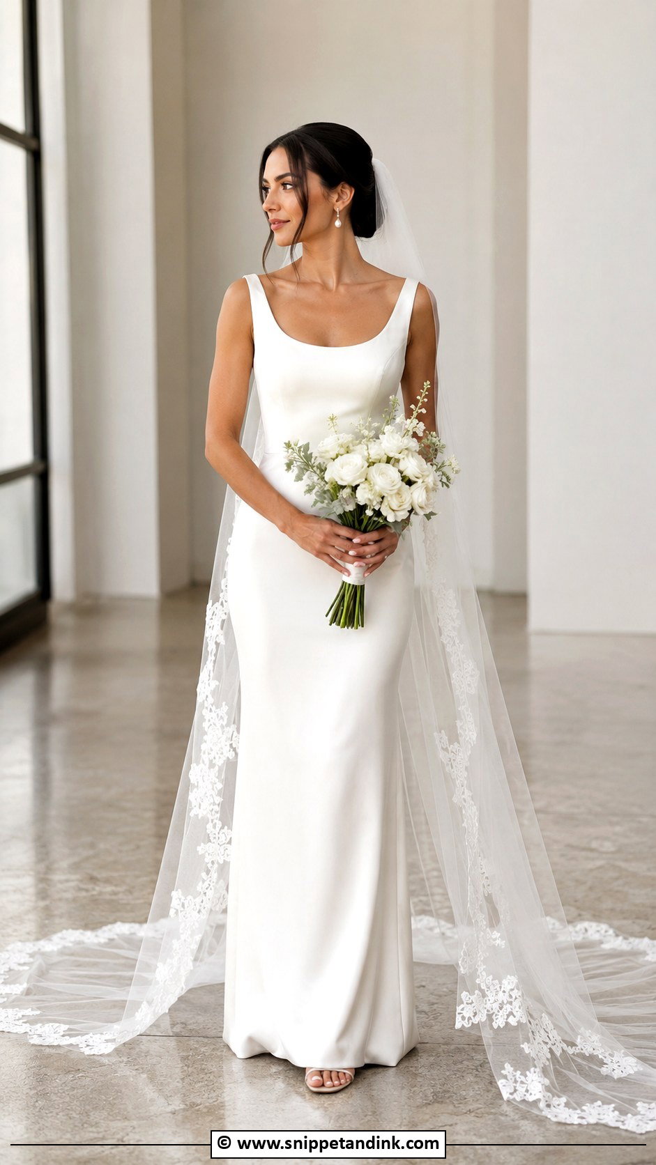 Minimal Scoop Neck Wedding Dress - Snippet and Ink - 35 Minimal Wedding Dress Ideas