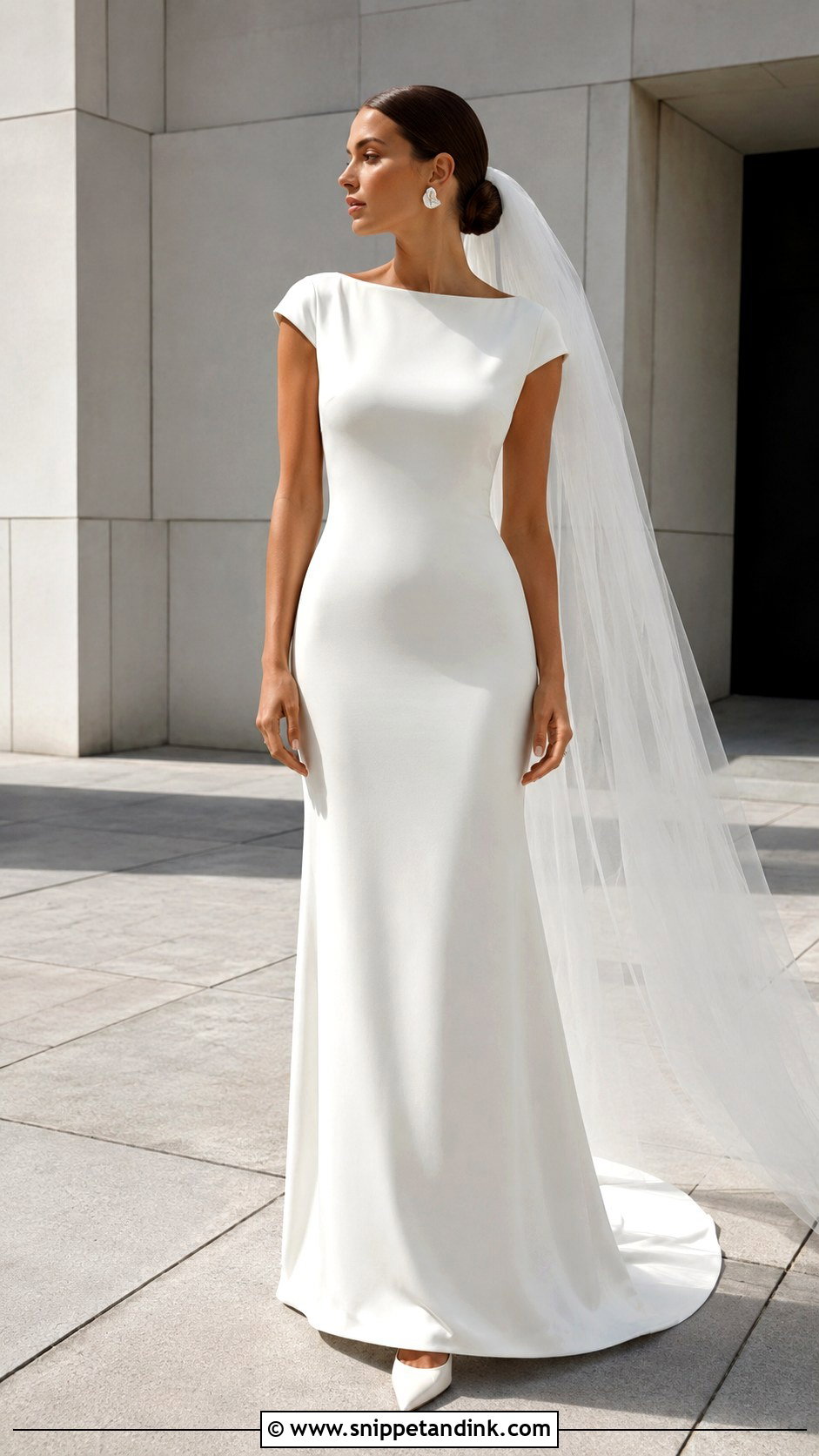 Minimal Sheath Marriage Gown - Snippet and Ink - 20 Marriage Gowns Brides