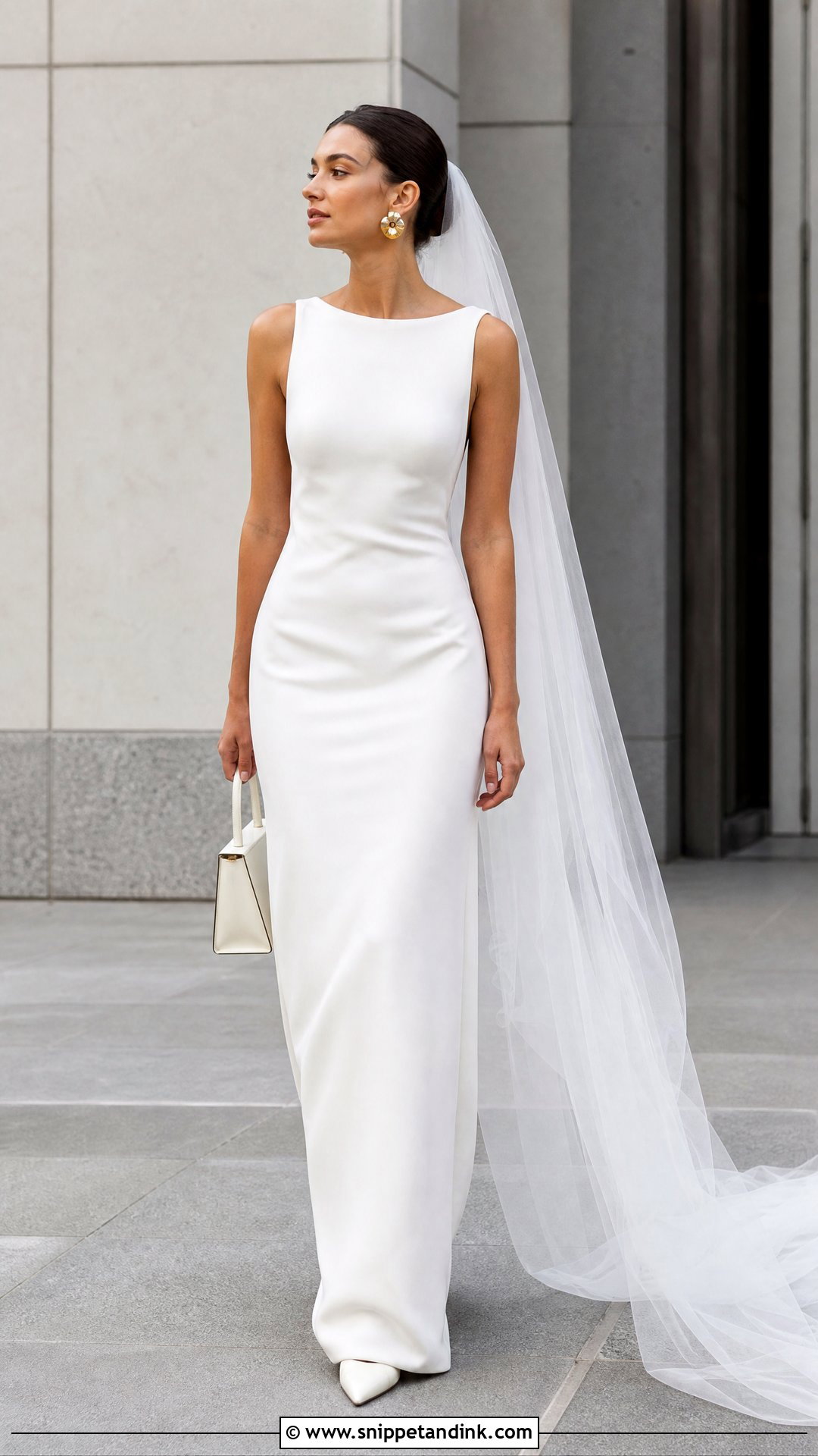 Minimal Sheath Wedding Dress - Snippet and Ink - 20 Tight Fitted Wedding Dresses