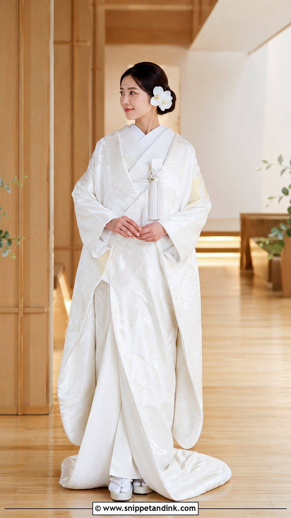 Minimal Shiromuku Japanese Wedding Dress - Snippet and Ink - 20 Modern Japanese Wedding Dress Ideas