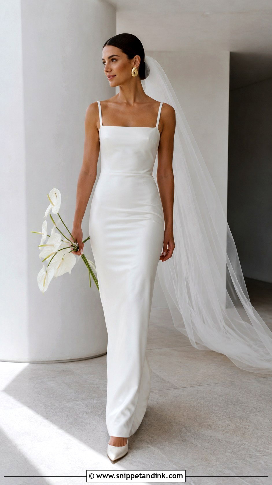 Minimal Silk Column Couture Wedding Dress - Snippet and Ink - 20 Hey Couture Wedding Dress Ideas