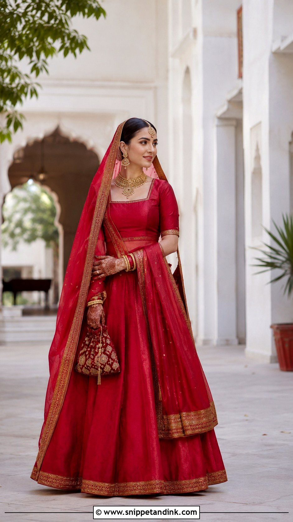 Minimal Silk Lehenga Wedding Dress - Snippet and Ink - 20 Best Indian Wedding Dresses